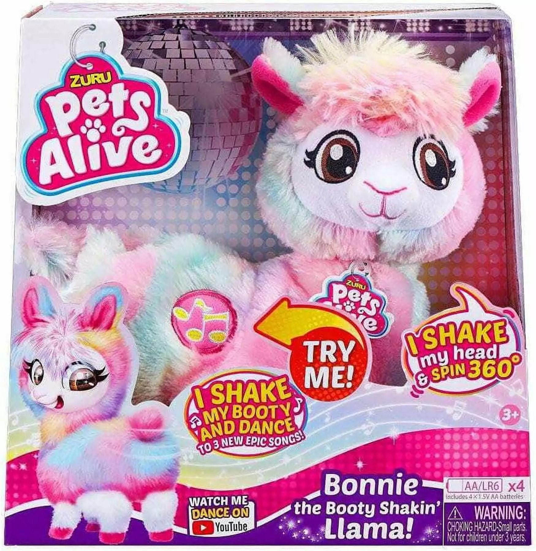 Pets Alive Booty Shakin' Llama Bonnie Robotic Pet Figure (Rainbow Fur)