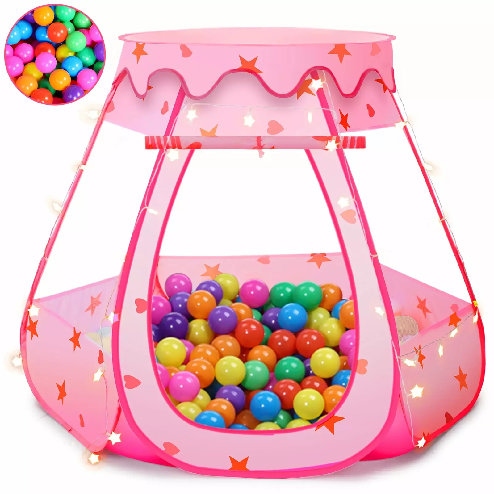 PigPigPen Kids Ball Pit for Toddlers with Colorful 50 Balls Baby Toys for Indoor Outdoor