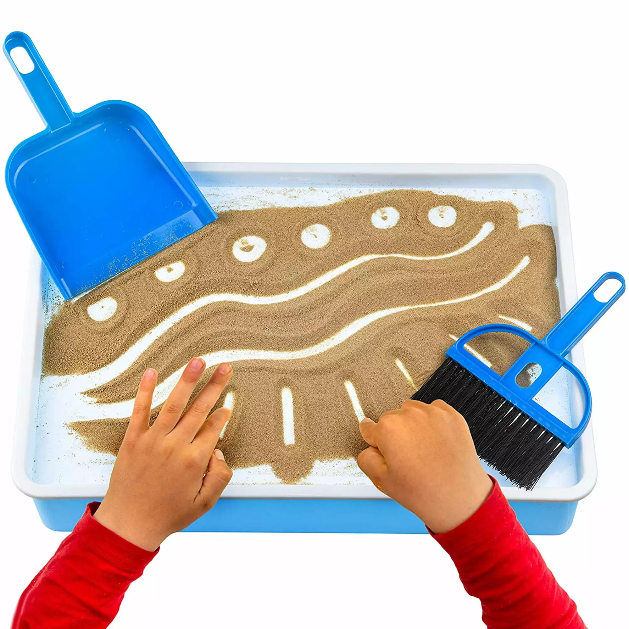 Playlearn Sensory Table for Kids with Play Sand and Mini Dustpan and Brush