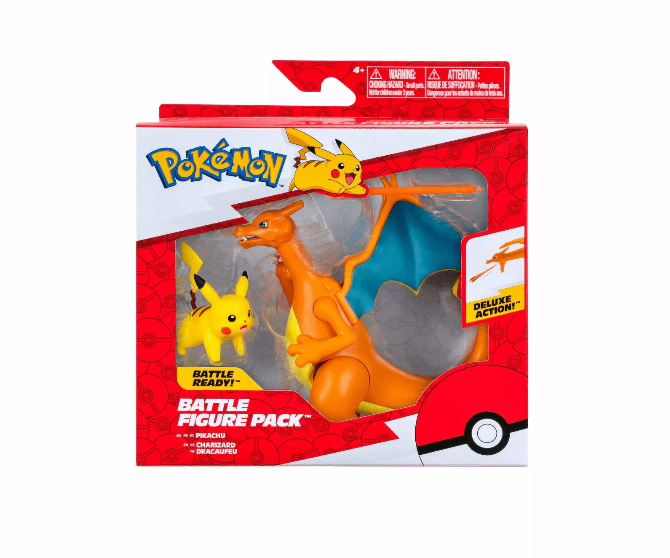 Pokemon Battle Figure 2 Pack - Features 4.5-Inch Charizard and 2-Inch Pikachu Battle Figures