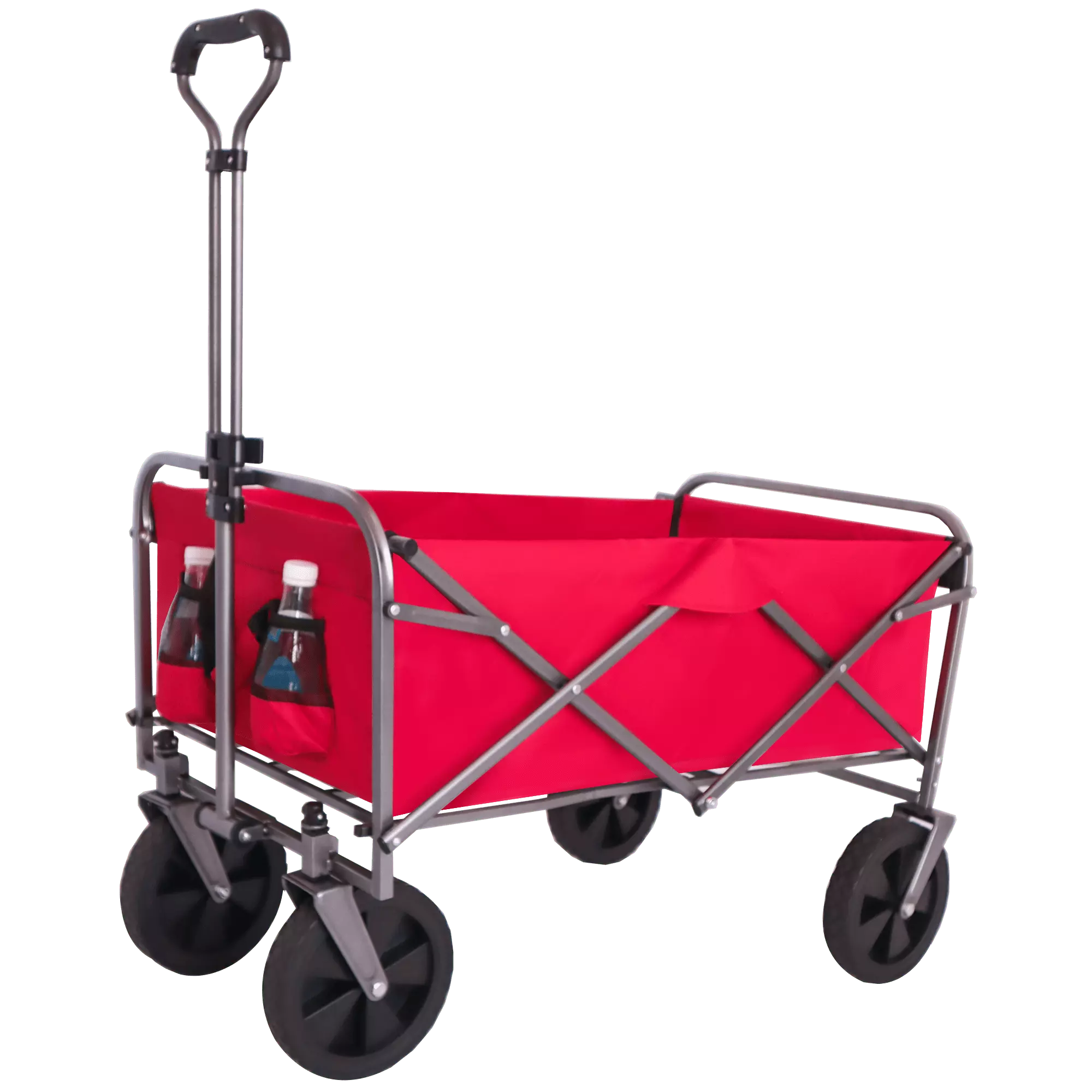 Portable Beach Trolley Foldable Camping Cart with Adjustable Handle Strong Steel Frame Outdoor Garden Park Utility Kids Wagon