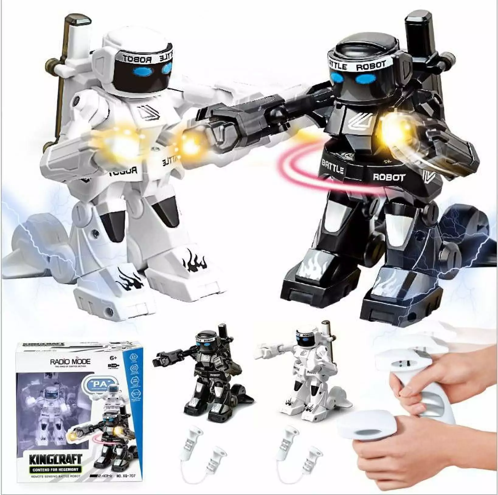 RC Robot Battle Boxing Robot Toy Remote Control Robot 2.4G Humanoid Fighting Robot with Two Control Joysticks Toys for Kids