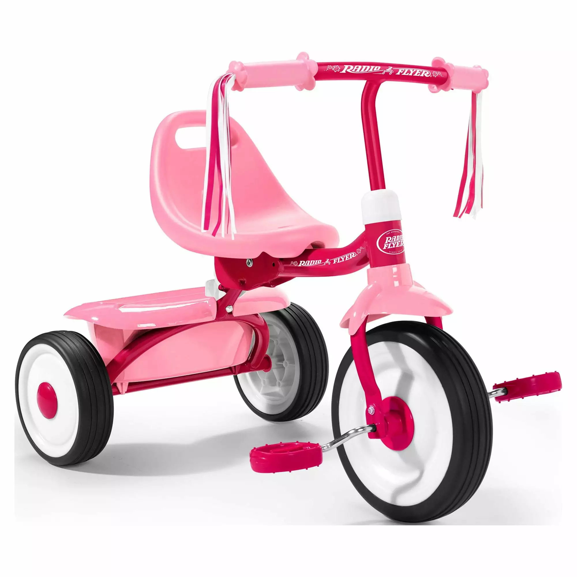 Radio Flyer 415PS Kids Readily Assembled Fold 2 Go Trike with Storage Bin. Pink