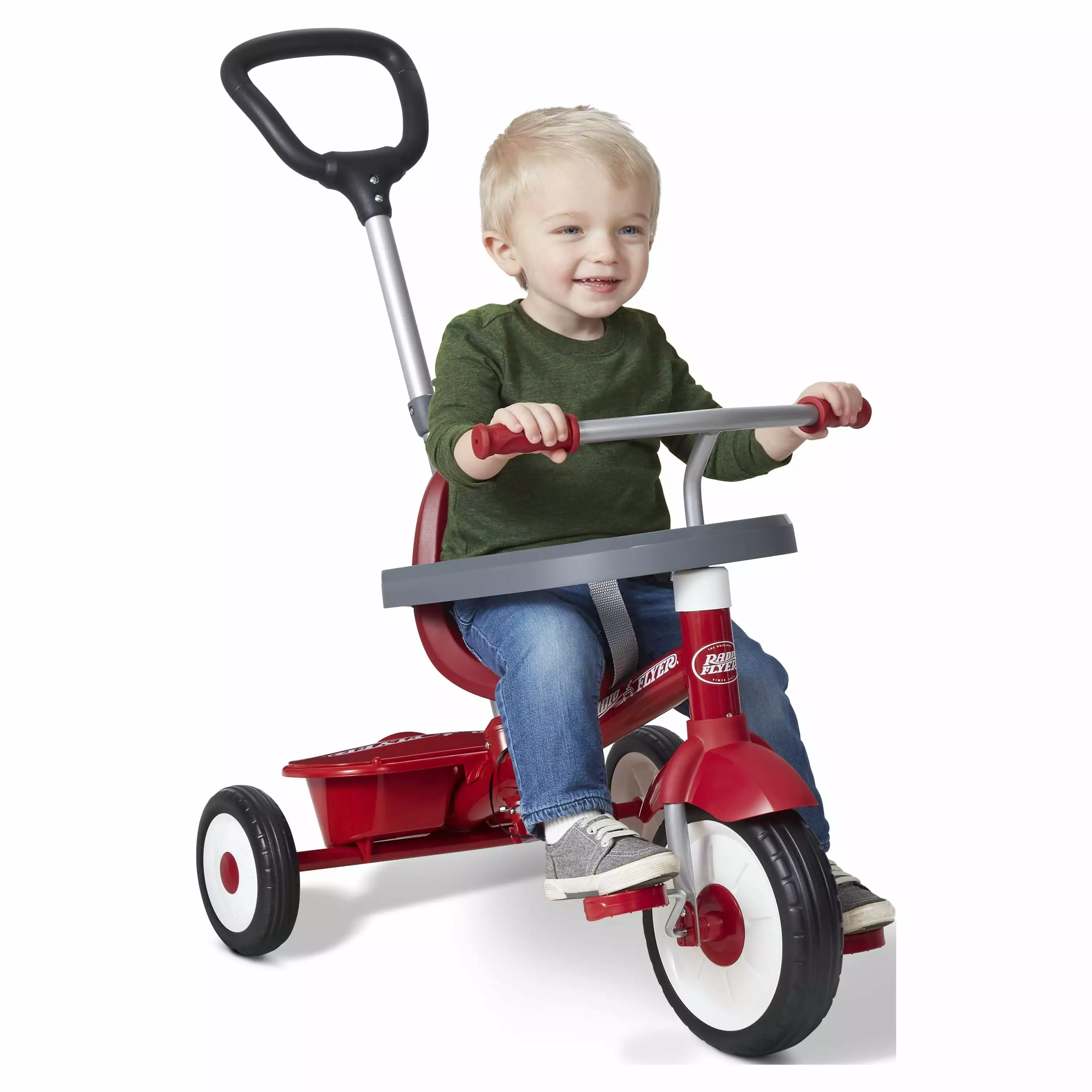 Radio Flyer. 3-in-1 Stroll 'N Trike. Grows with Child. Red. Tricycle for Girls and Boys