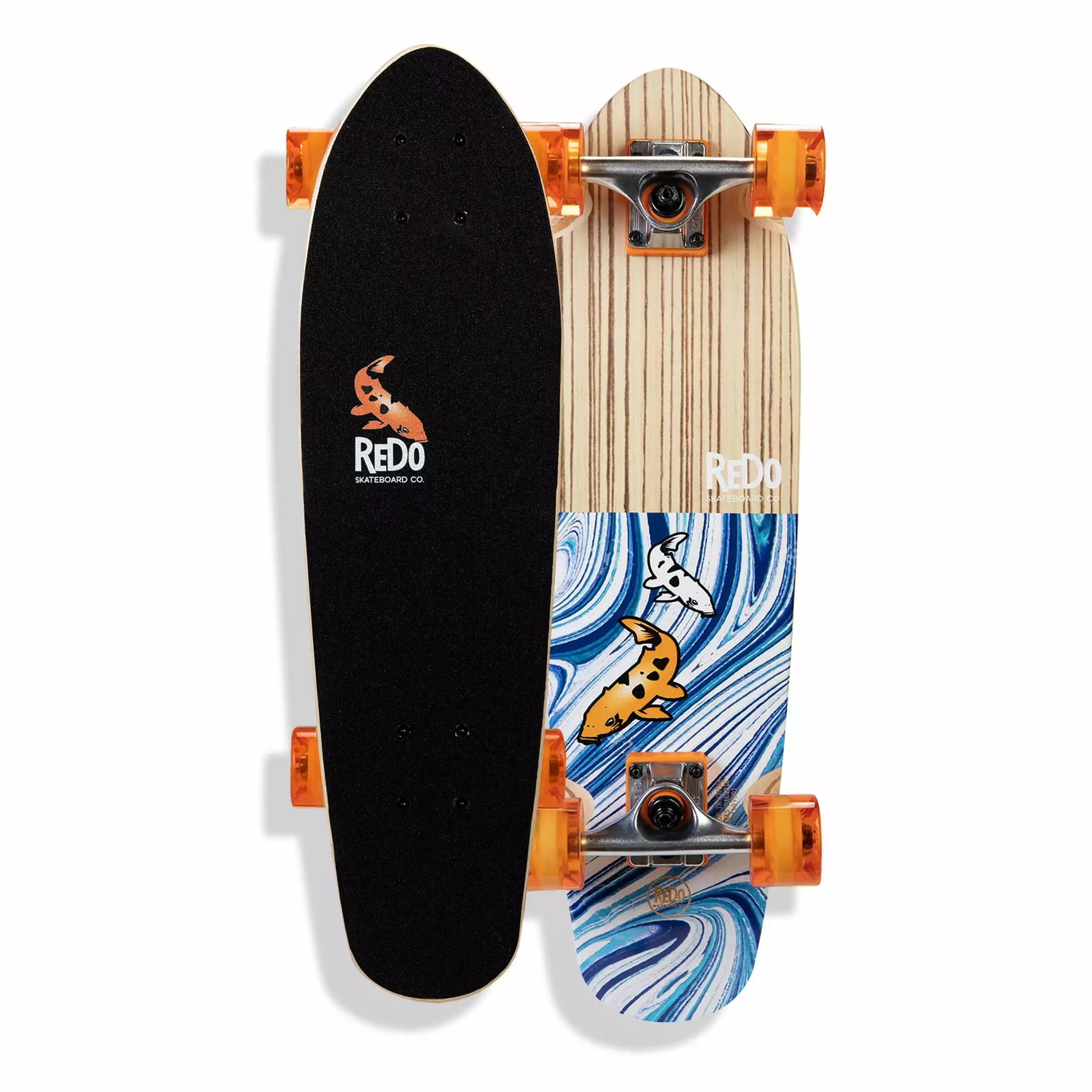 Redo Skateboard 7.25 Mini Bronson Koi Cruiser Complete Skateboard for Boys. Girls. Kids. 60 mm Wheels