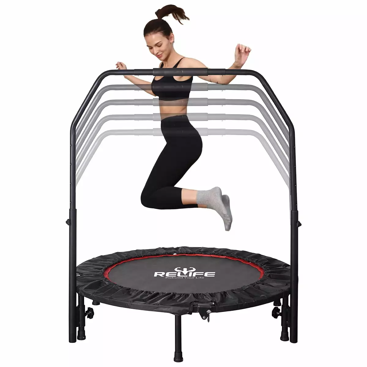 Relife Sports 48 Foldable Fitness Trampoline for Adults Kids Exercise Trampoline Mini Rebounder Indoor Cardio Workout