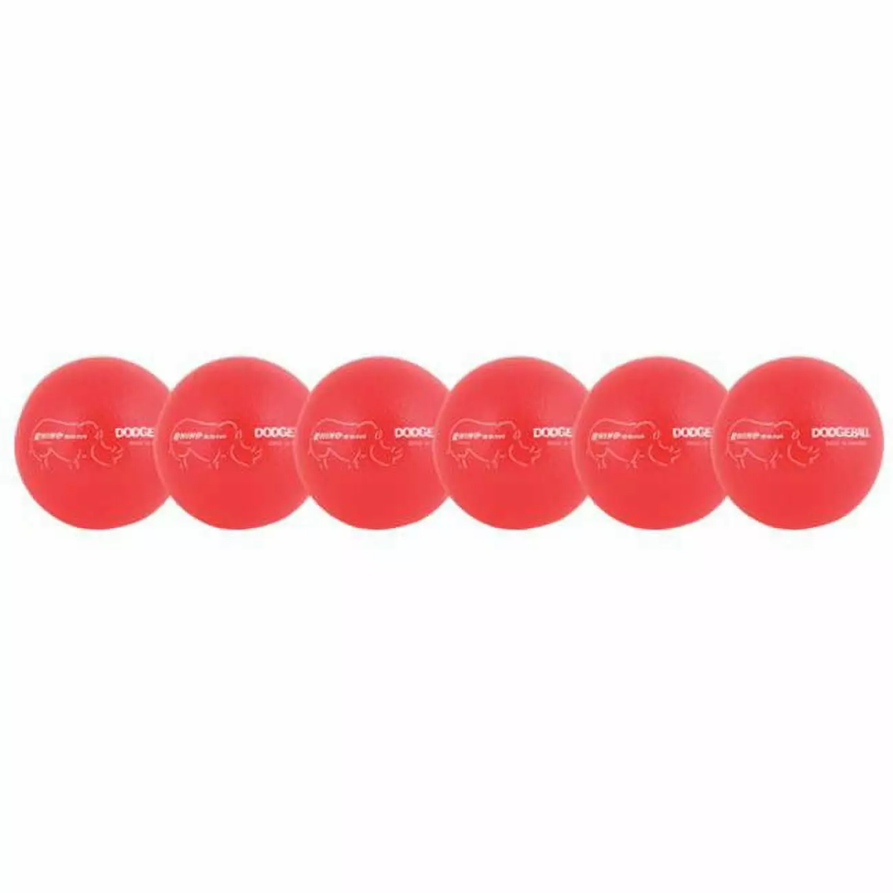 Rhino Skin Dodgeball Set. Neon Red - Set of 6