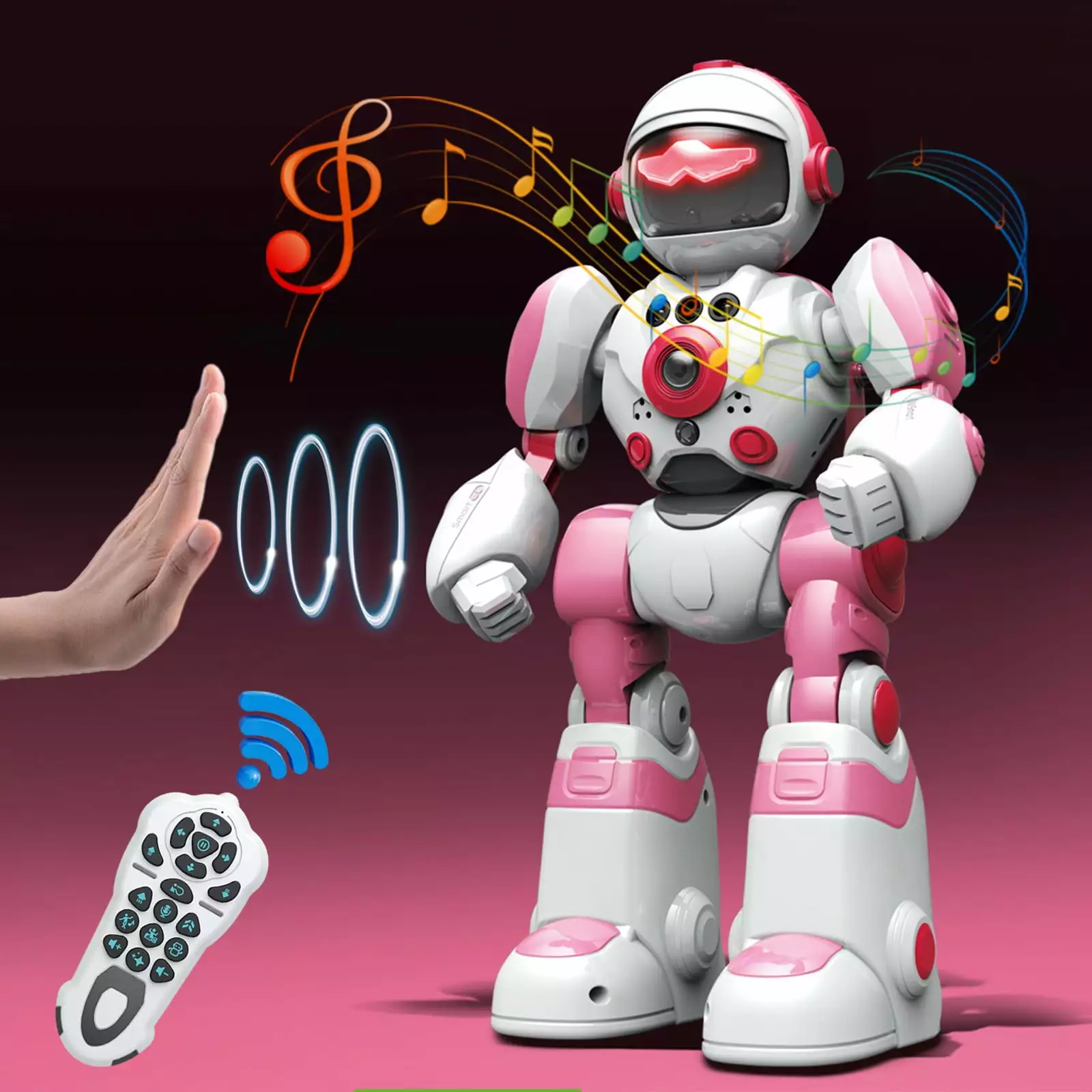 RnemiTe-amo Clearance??RC Robot Toy. Remote Control Robot Gesture Sensing Dancing Programmable Rereading Smart Robot For Kids Age 3 4 5 6 7 8 12 Year Old Girls Xmas Gifts Present