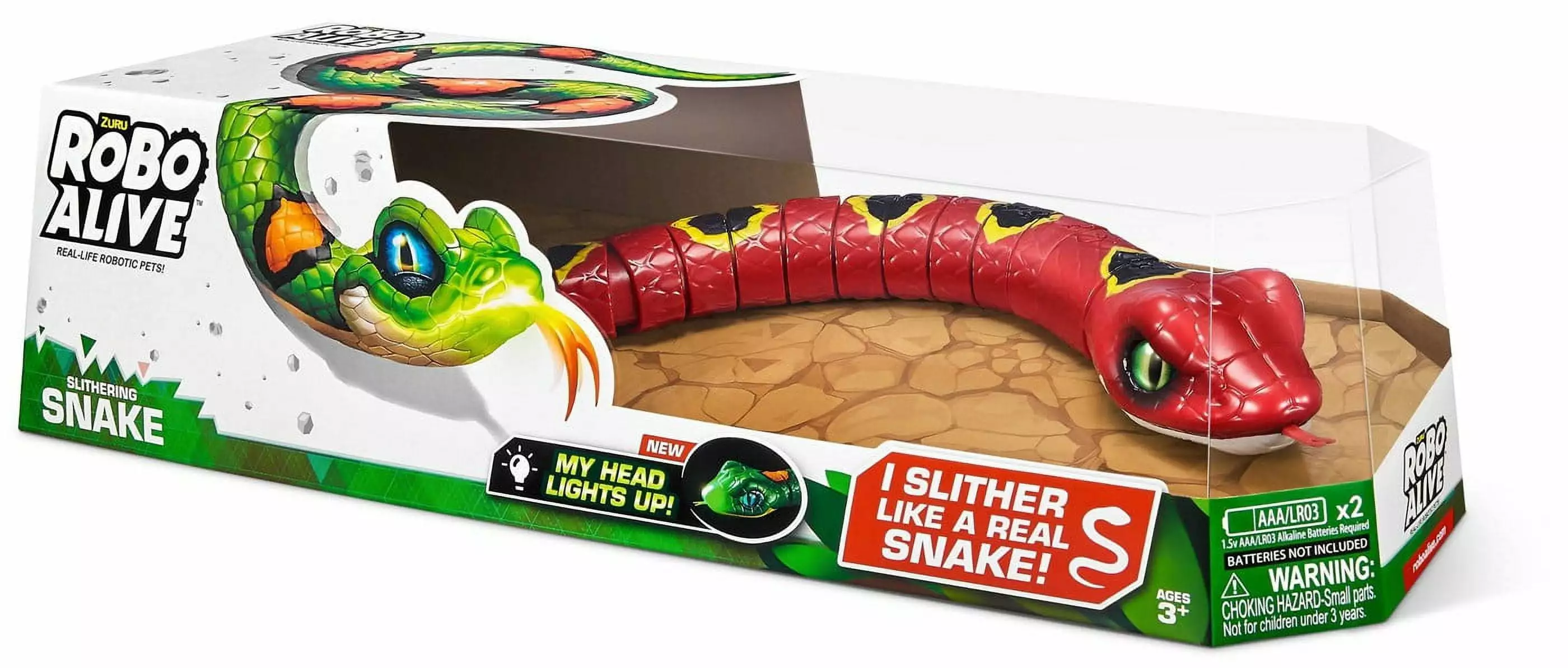 Robo Alive Slithering Snake Robotic Pet Figure (Red. 2022)