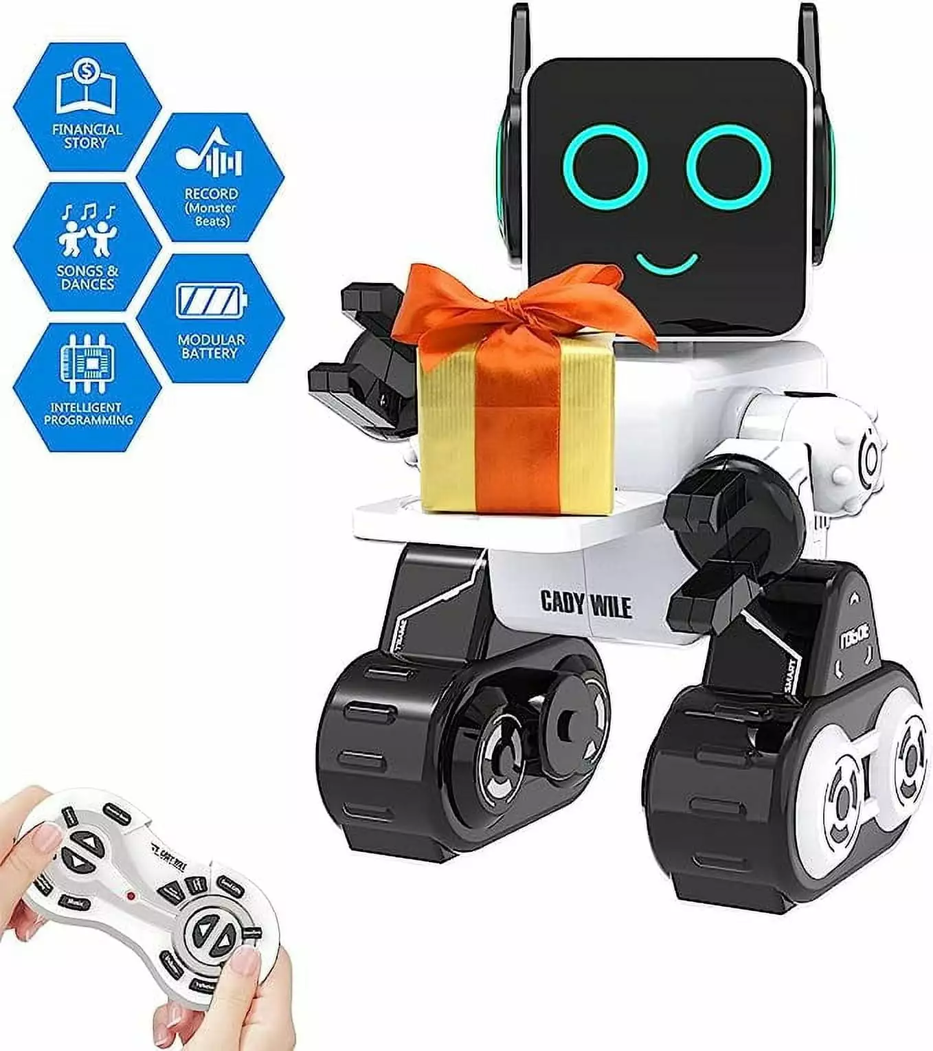 Robot Toy for Kids.Smart RC Robots for Kids with Touch and Sound Control Robotics Intelligent Programmable.Robot Toy with Walking Dancing Singing Talking Transfering Items for Boys Girls(White)