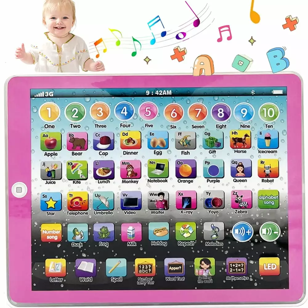 SAYLITA Learning Tablet for Kids 2-5. Interactive Educational Electronic Toys. ABC/Words/Numbers/Games/Music. Toddler Learning Pad Toys Christmas Birthday Gifts for Age 3 4 5 Year Old Boys Girls