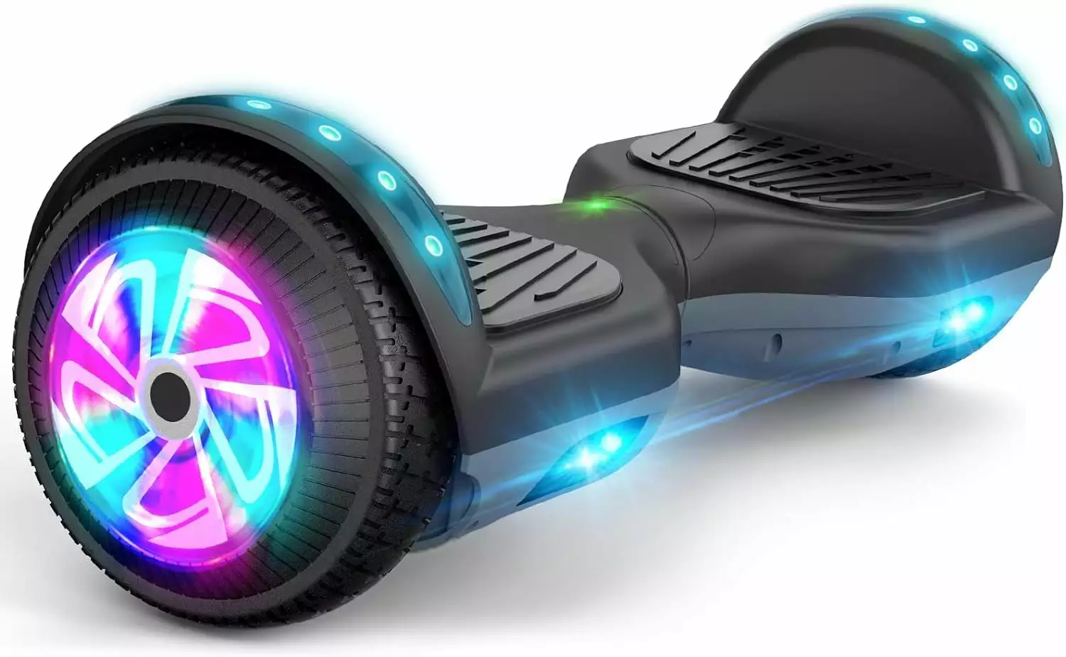 SISIGAD Hoverboard. 6.5 Two Wheel Hoverboard with LED Lights. 6.2 Mph Top Speed Self Balancing Scooter for Kids. Teens and Adults. Black Gray