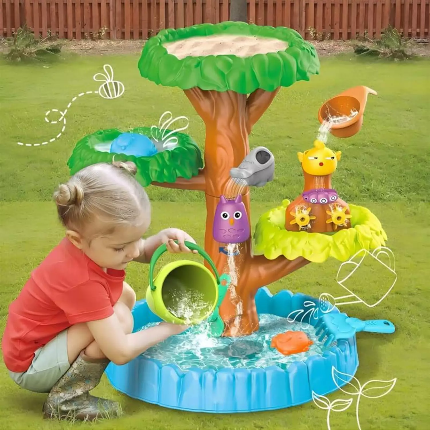 Sand Water Table. Sandbox Table with Beach Sand Water Toy. Beach Play Table. Water Play Table. Outdoor Beach Toy for Outdoor Backyard Toddler Boys Girls