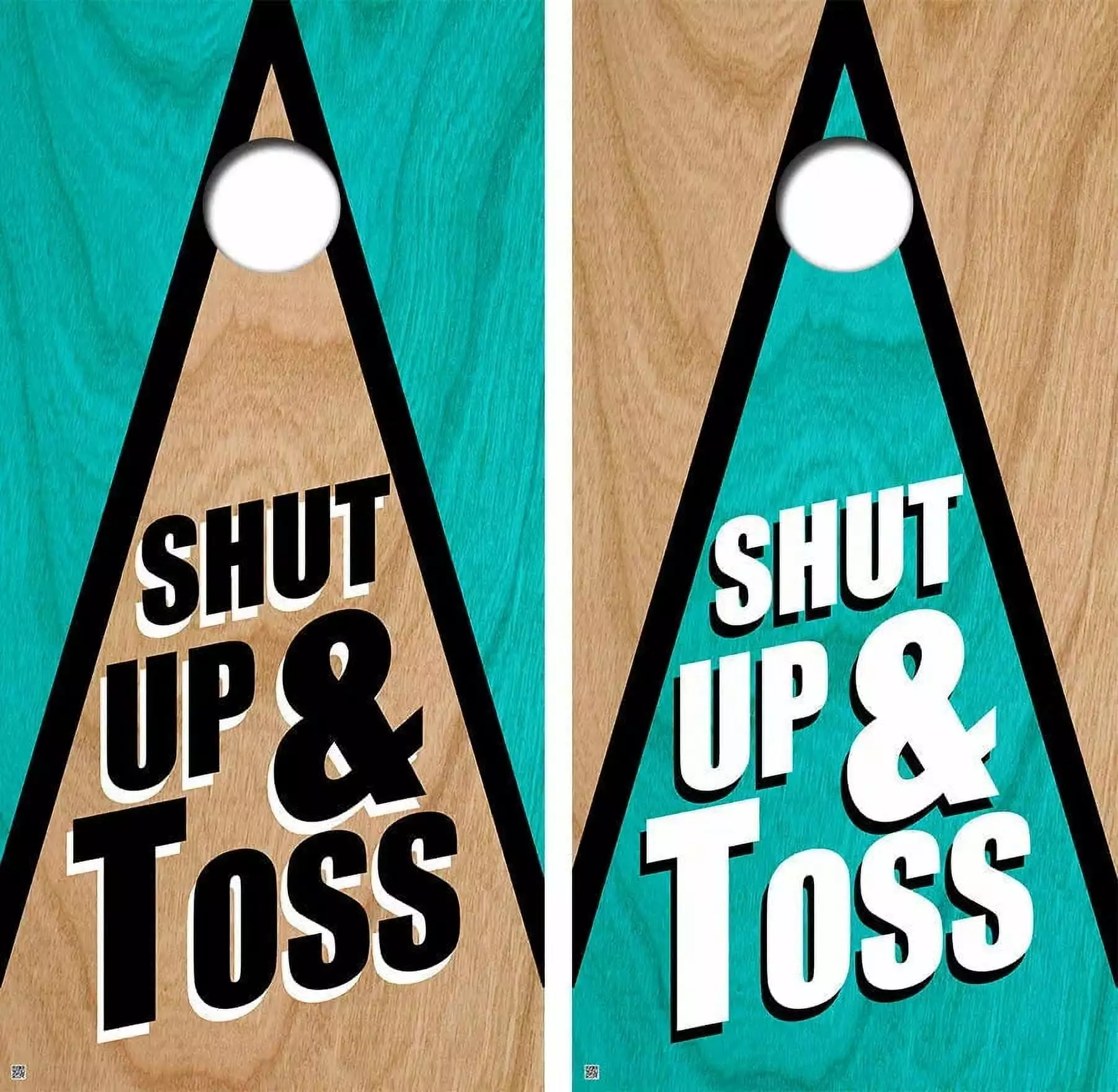 Ripper Graphics Shut up Toss Triangle Cornhole Board Skin Wraps Free Laminate for Adult.