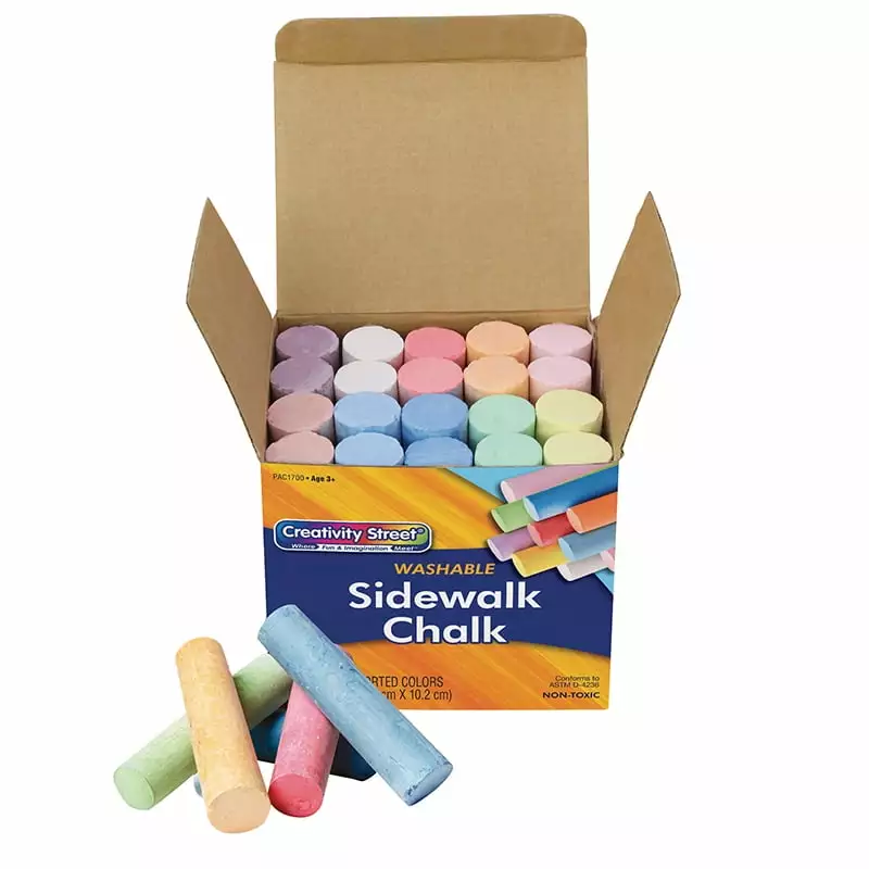 Sidewalk Chalk. Assorted Colors. 4. 20 Pieces | Bundle of 2 Boxes