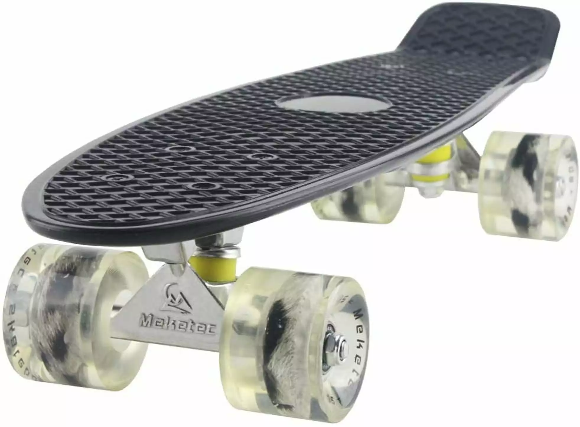 Skateboards Complete 22 Inch Mini Cruiser Retro Skateboard for Kids Boys Youths Beginners Black