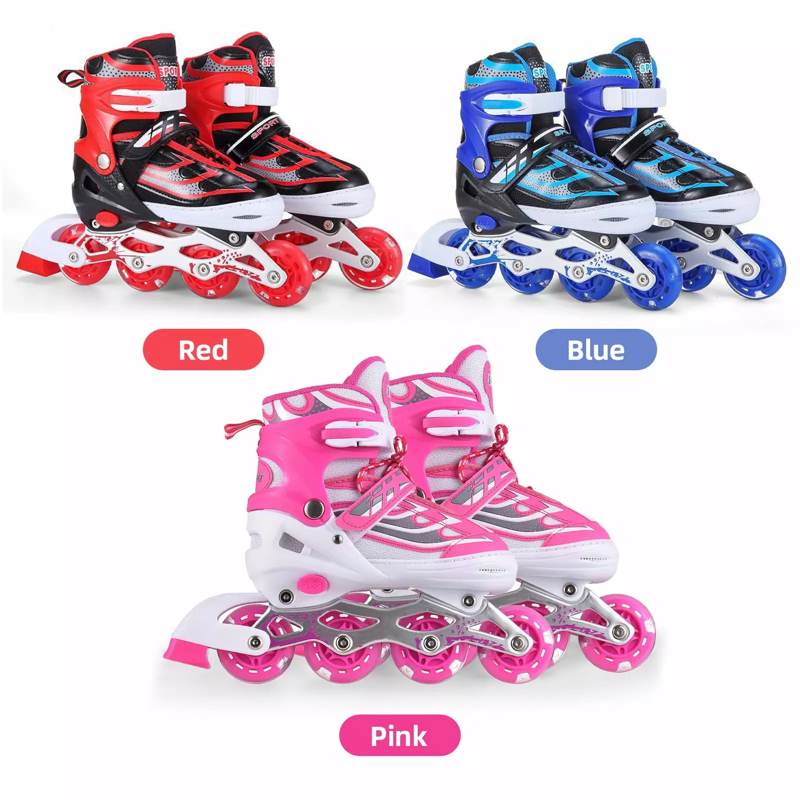 Skating shoes.Inline Kids And Size Inline And Kids Inline And Adjustable Inline And Breathable With Led Breathable Toddlers Size Led Adjustable 28 41 Size 28-41 Confidence And Mewmewcat And