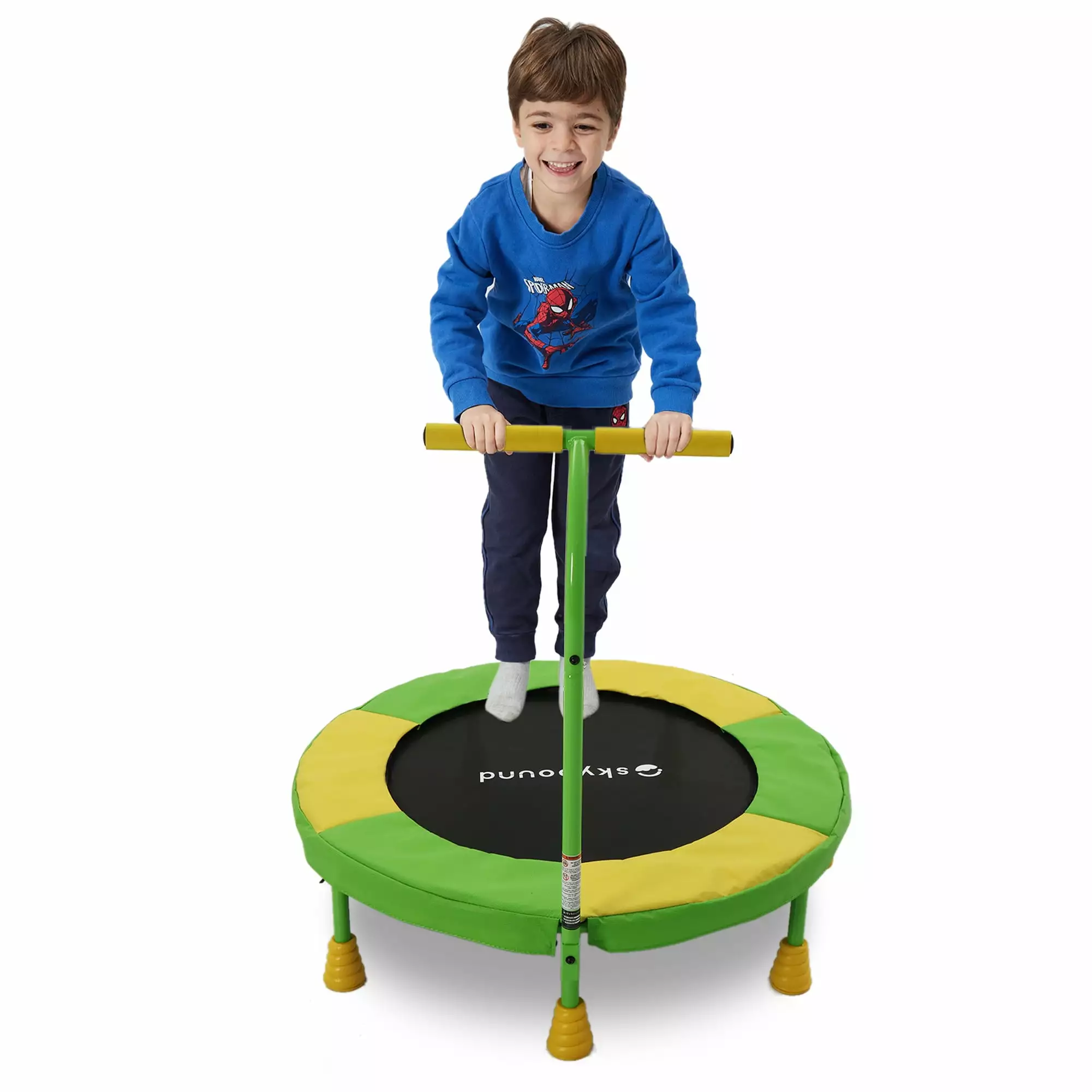 SkyBound 36 Inch Trampoline for Kids. toddler trampoline with handlebar for Age 3 +. indoor mini trampoline for kid