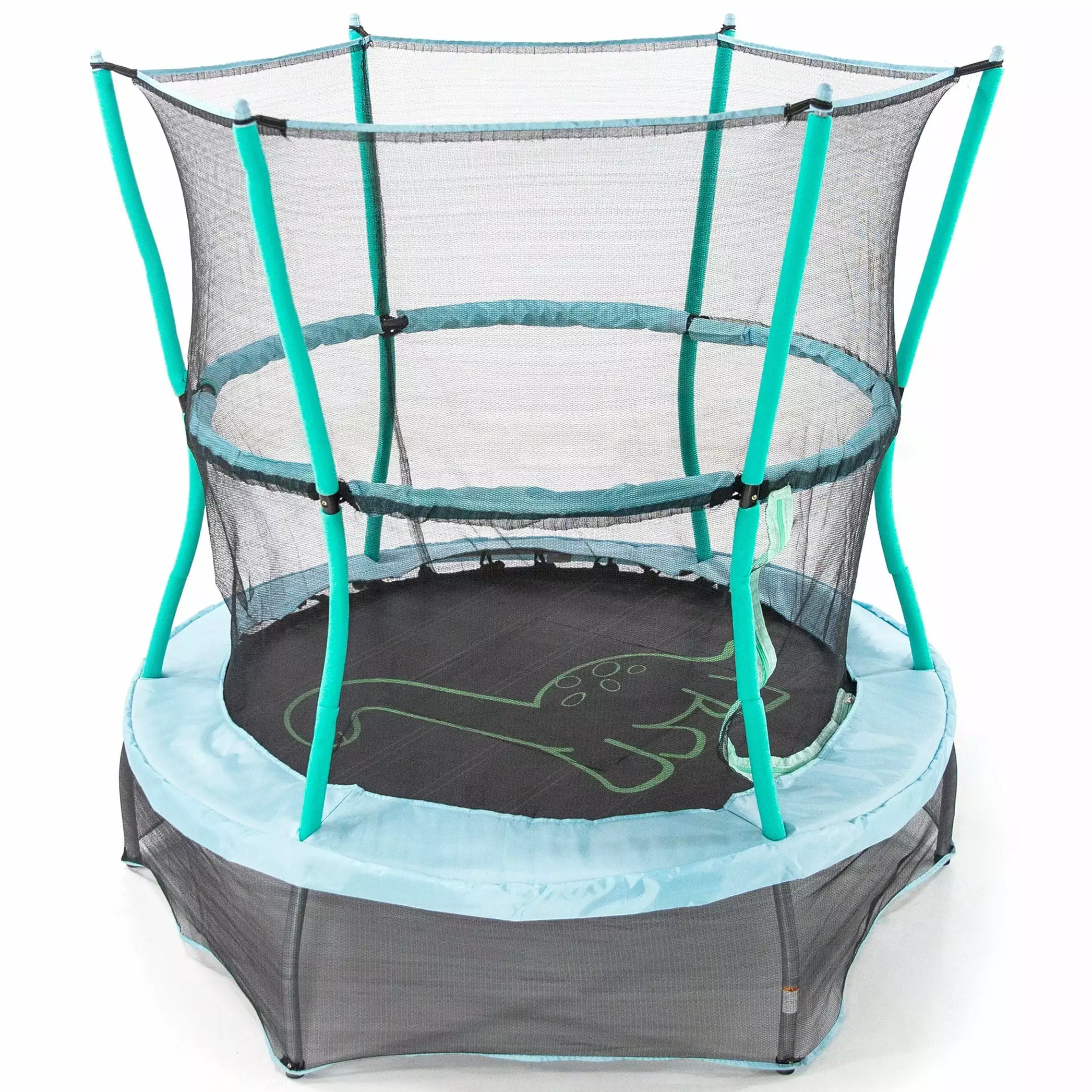 Skywalker Trampolines 55-Inch Bounce-N-Learn Trampoline. with Enclosure and Sound. Stomping Dinosaur