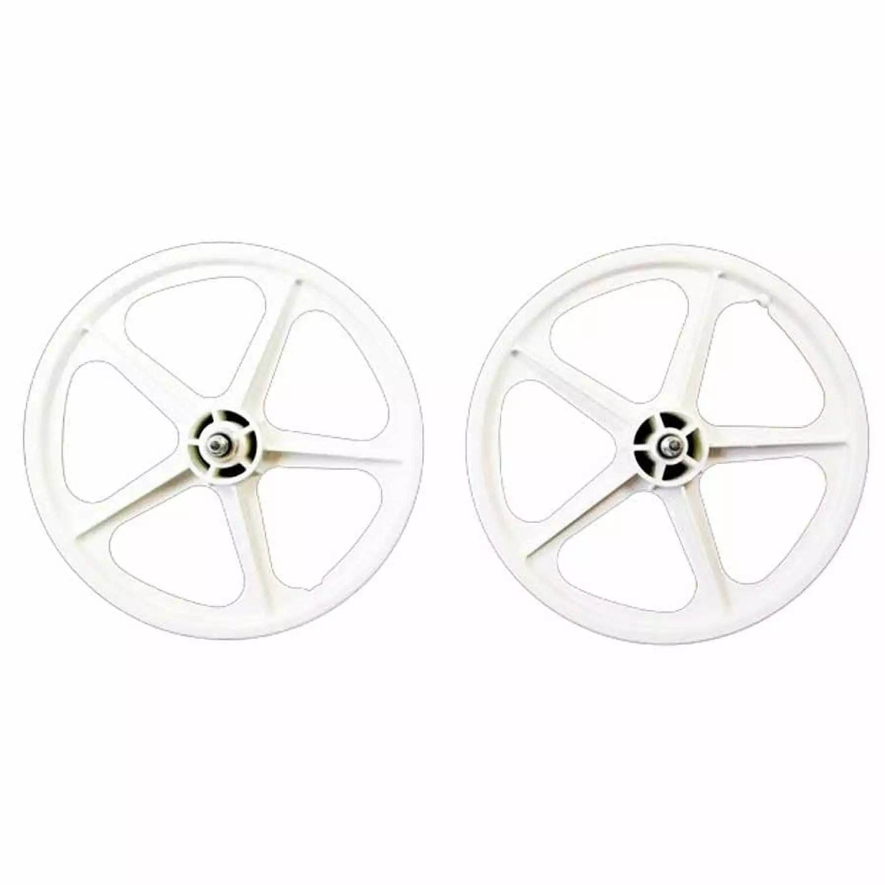 Skyway Tuff II 16 5 Spoke White. Wheel. Front and Rear. 16'' / 305. Bolt-on. F: 100. R: 110. Rim. Freewheel