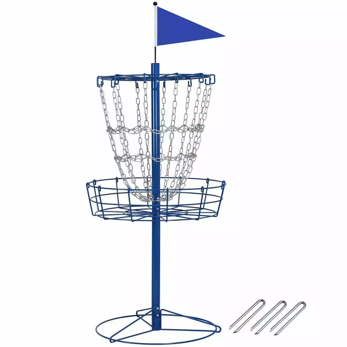 SmileMart 12-Chain Disc Golf Goal for Target Practice. Blue