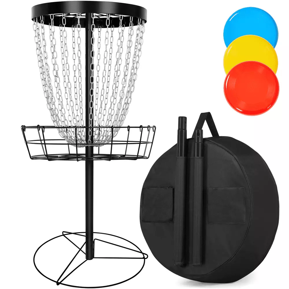 Alden Design Portable Disk Golf Target Basket with Carrying Bag. Black