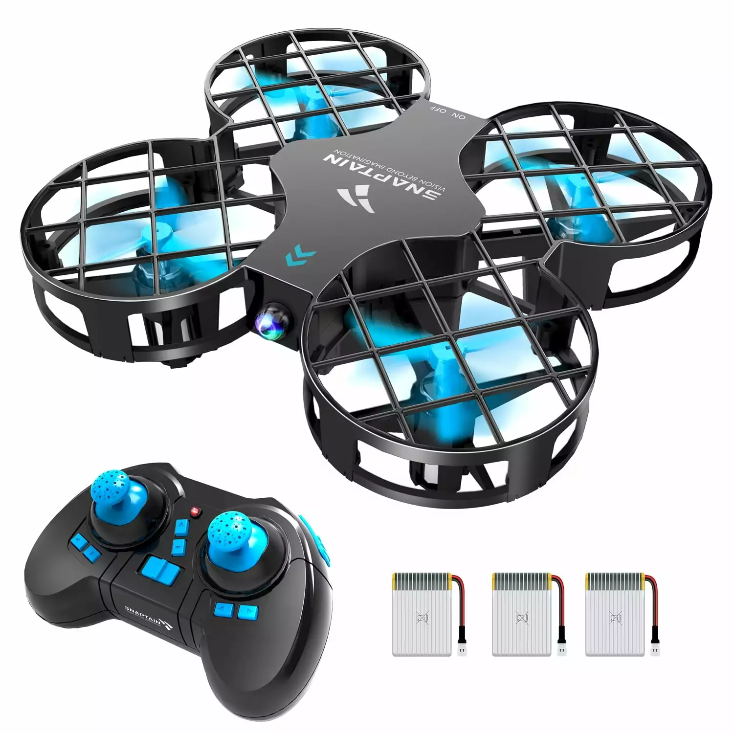 Snaptain H823H Mini Drone for Kids. RC Pocket Quadcopter with Altitude Hold. Headless Mode. 3D Flip. Speed Adjustment and 3 Batteries - Blue