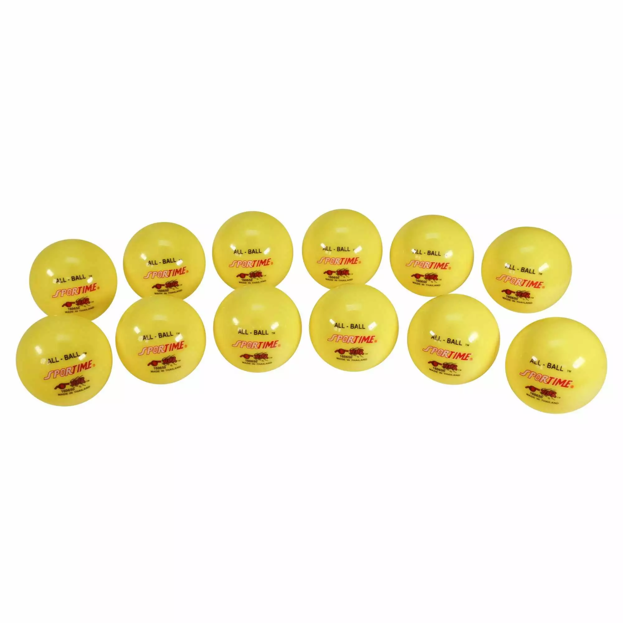 Sportime Inflatable All-Balls. Multi-Purposes. 3 Inches. Yellow. Set of 12