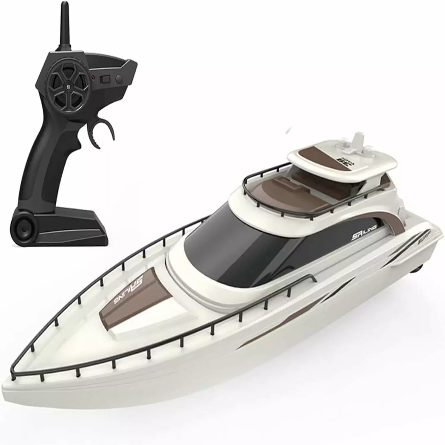 Ssccgym Remote Control Boat 4CH Electric Watercraft RC Sail Cruise Ship 15km/h for Lake Pool Boy Kids 8y+