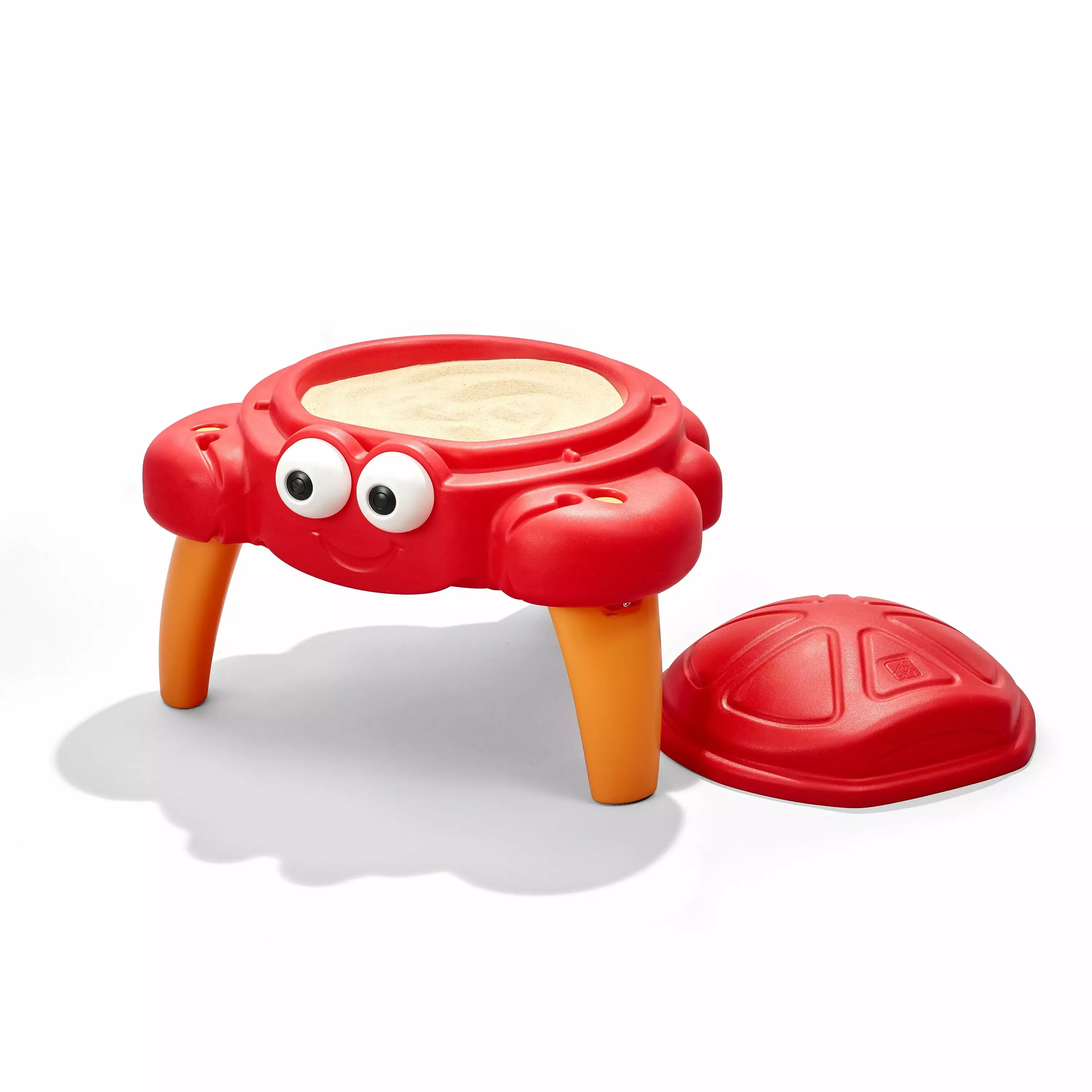 Step2 Crabbie Sandbox Red Plastic Sand Table for Toddlers with Cover 4-piece Playset