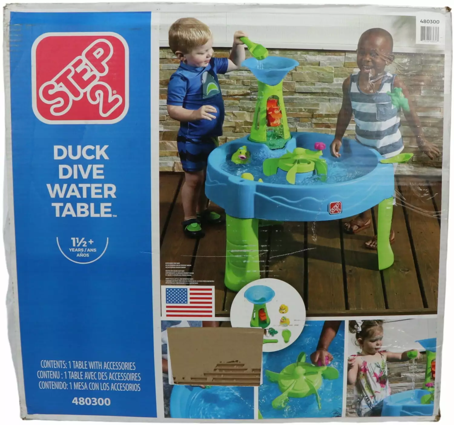 Step2 Duck Dive Water Table | Kids Water Table with Water Tower & 5-Pc Accessory Set. Multicolor