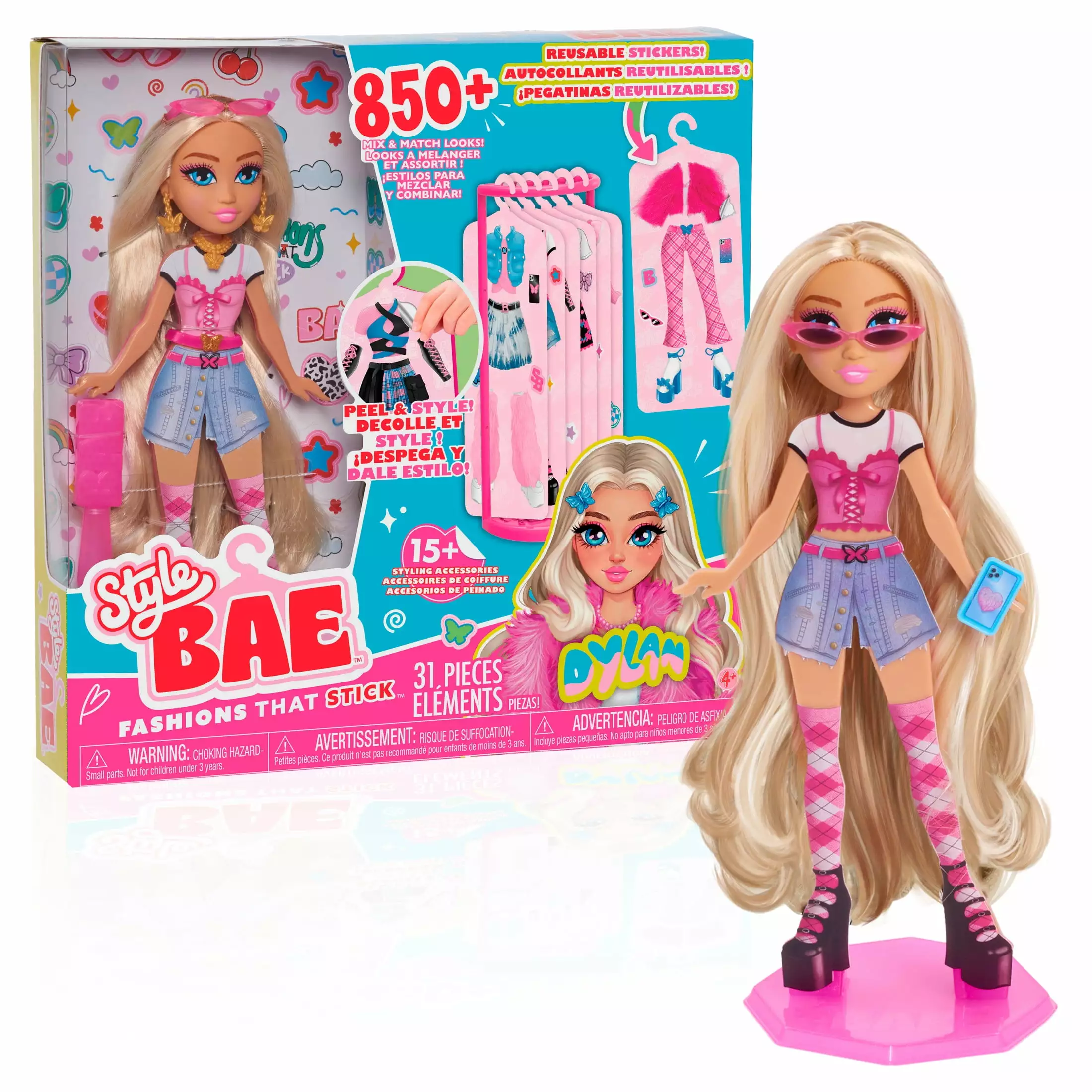 Style Bae Dylan 10-Inch Fashion Doll and Accessories. 28-pieces. Kids Toys for Ages 4 up