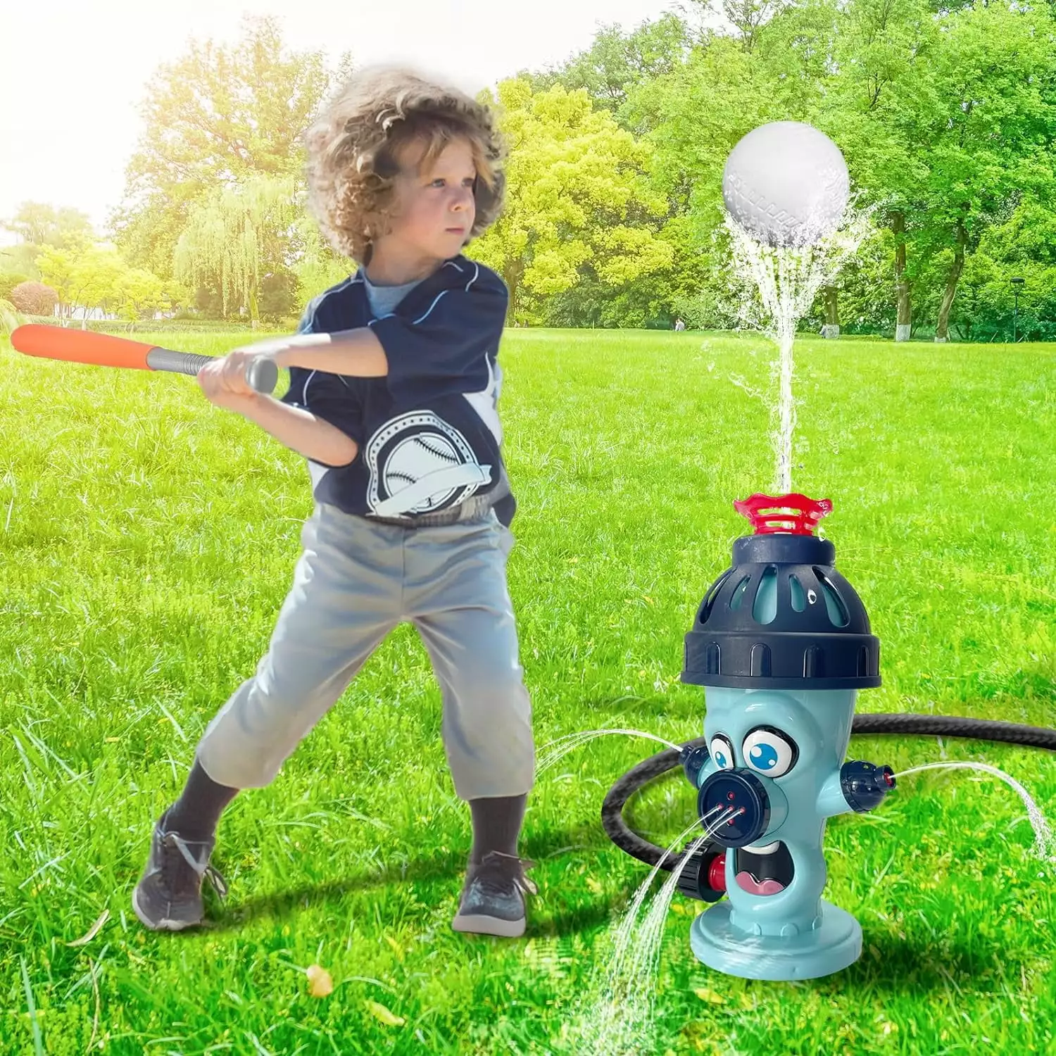 Style-Carry Water Sprinkler Outdoor Toys. Baseball Toy for Kids 3 4 5 6 7 Year Old Boys Girls. Summer Toys for Backyard Lawn Garden. Fire Hydrant Sprinkler Toy