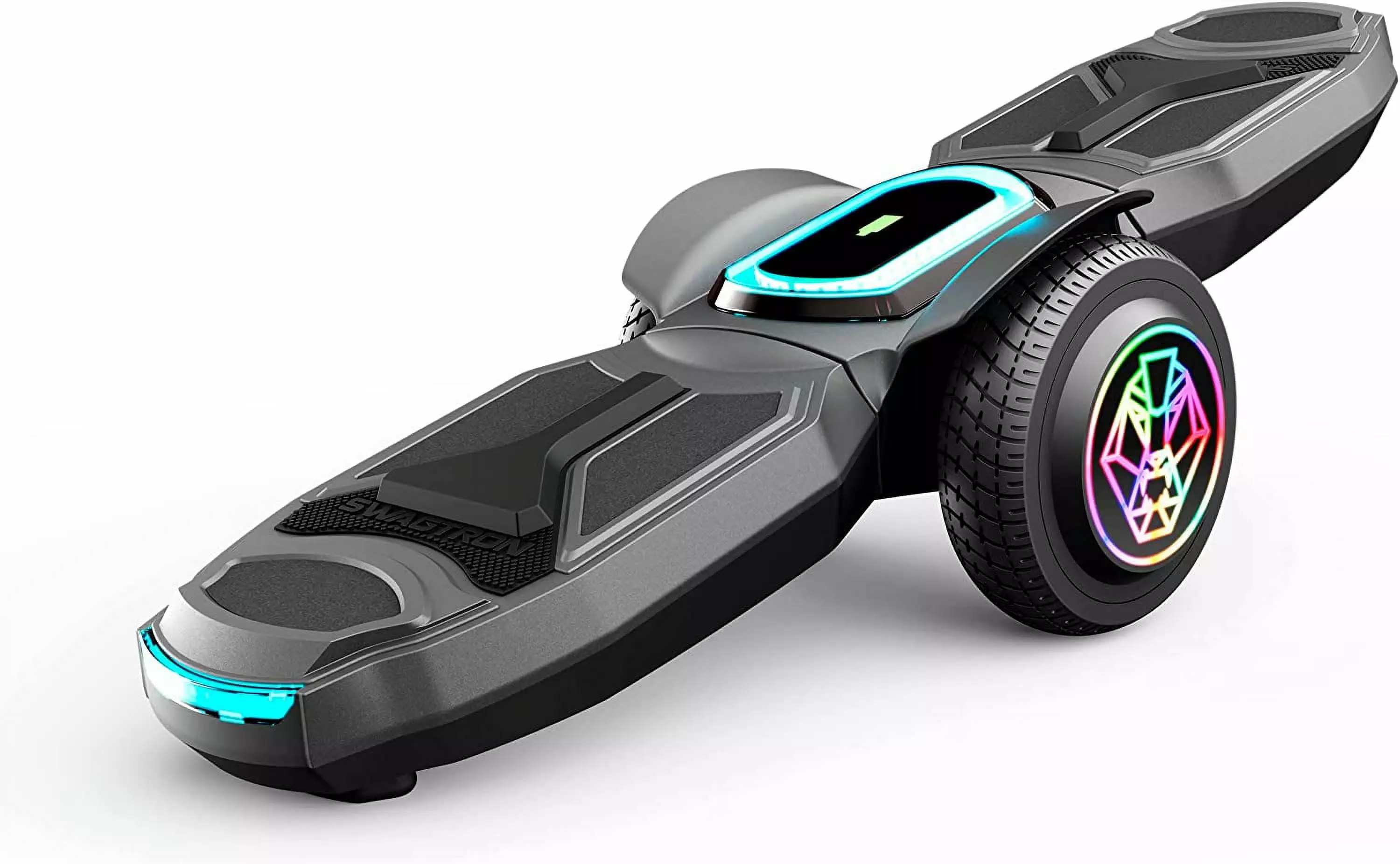 Swagtron Shuttle Zipboard Electric Hoverboard Skateboard LED Wheels Bluetooth Speaker (Recertified)