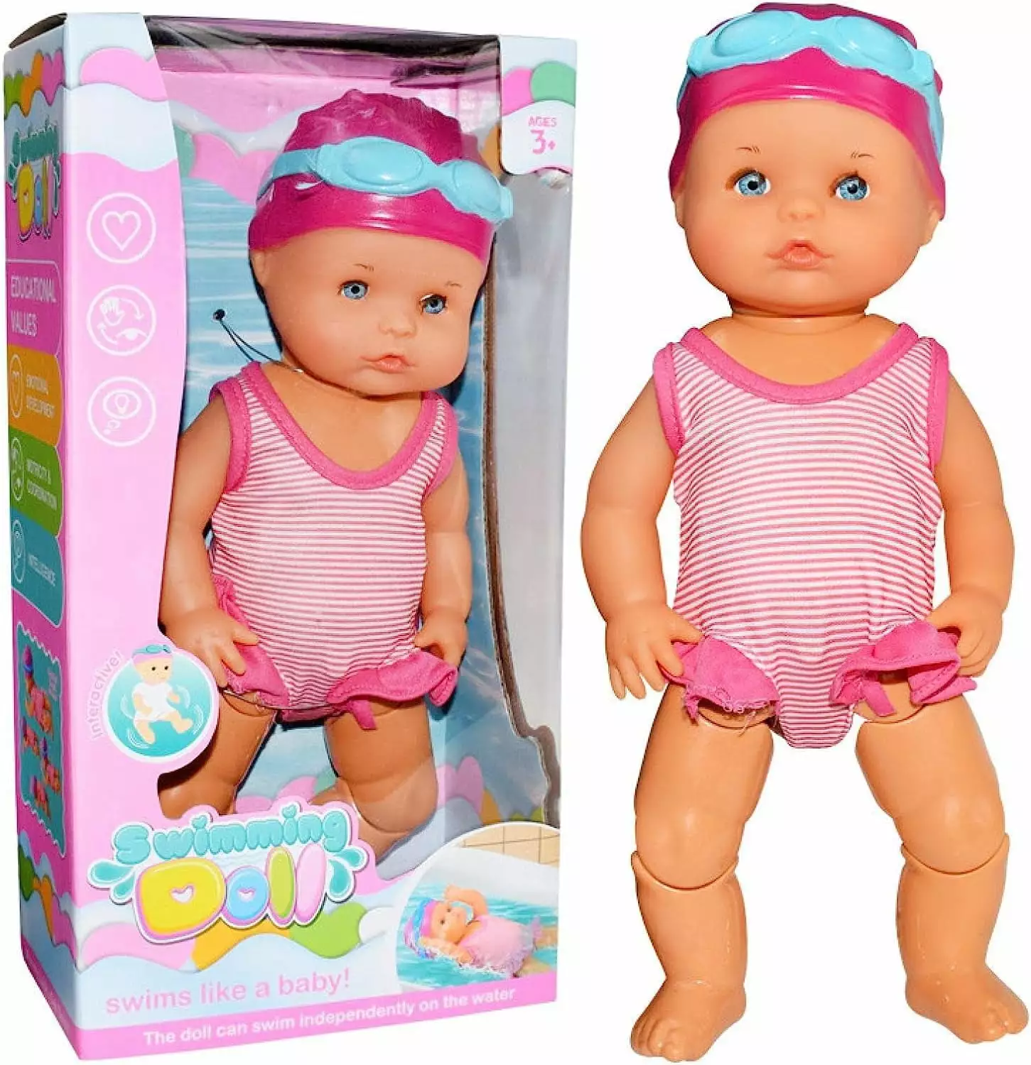 Swimming Baby Doll.Baby Doll That Swims in Water. Waterproof Swimming Doll for Girls. Electric Swim Baby Doll. Water Baby Doll Swimming Dolls for Pool Bathtub Bath Time Play