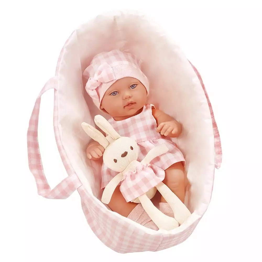 TDOOY Realistic Baby Dolls Sleeping Basket Lifelike -12 Inch Reborn Baby Dolls Boys Soft Body Realistic-Newborn Full Body Real Life Baby Dolls with Basket & Rabbit Doll for 2+ Year Old Kids