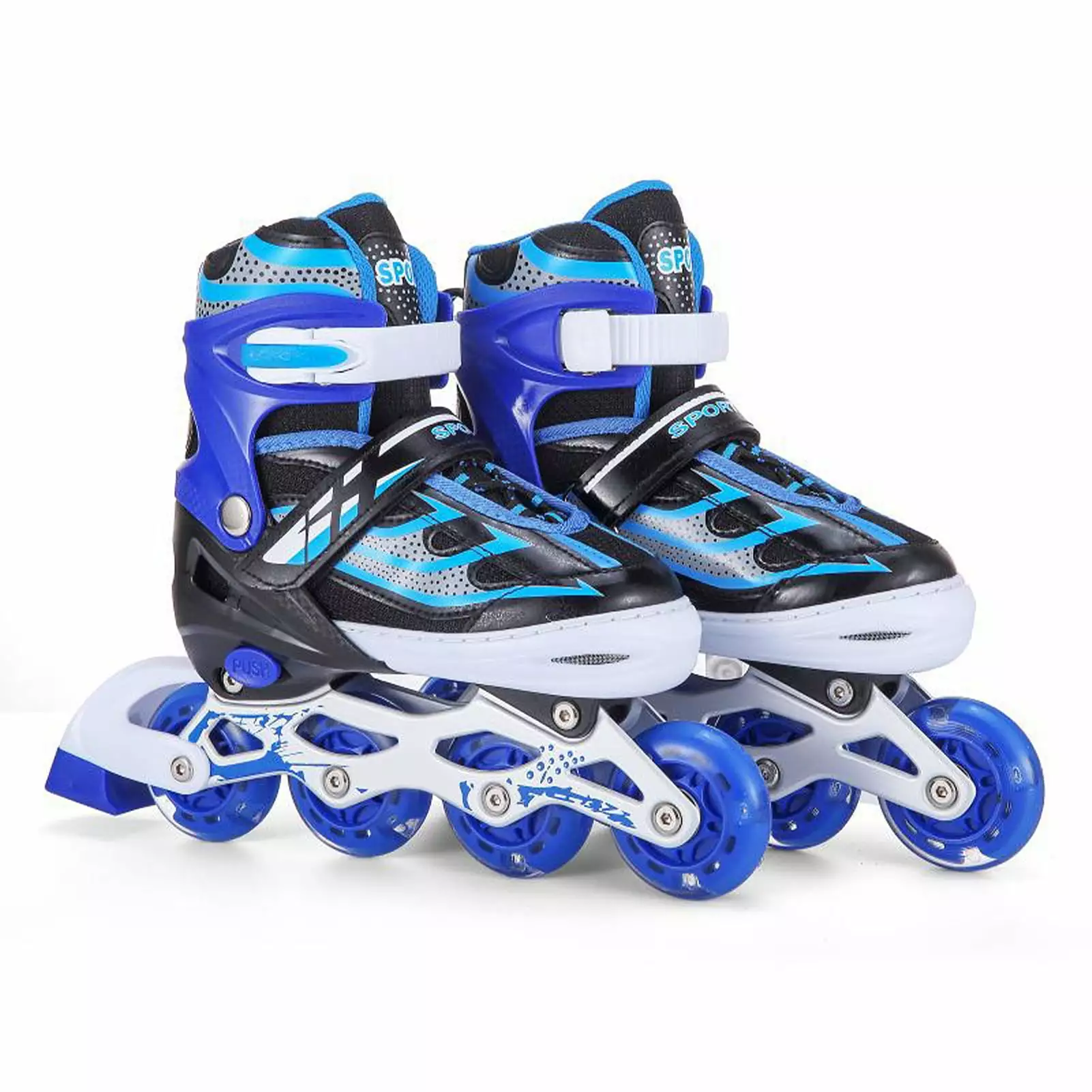 TOMSHOO Inline Skates for Kids Girls Boys Beginners. Adjustable Light Up Wheels for Toddlers Shoe Size 34-37