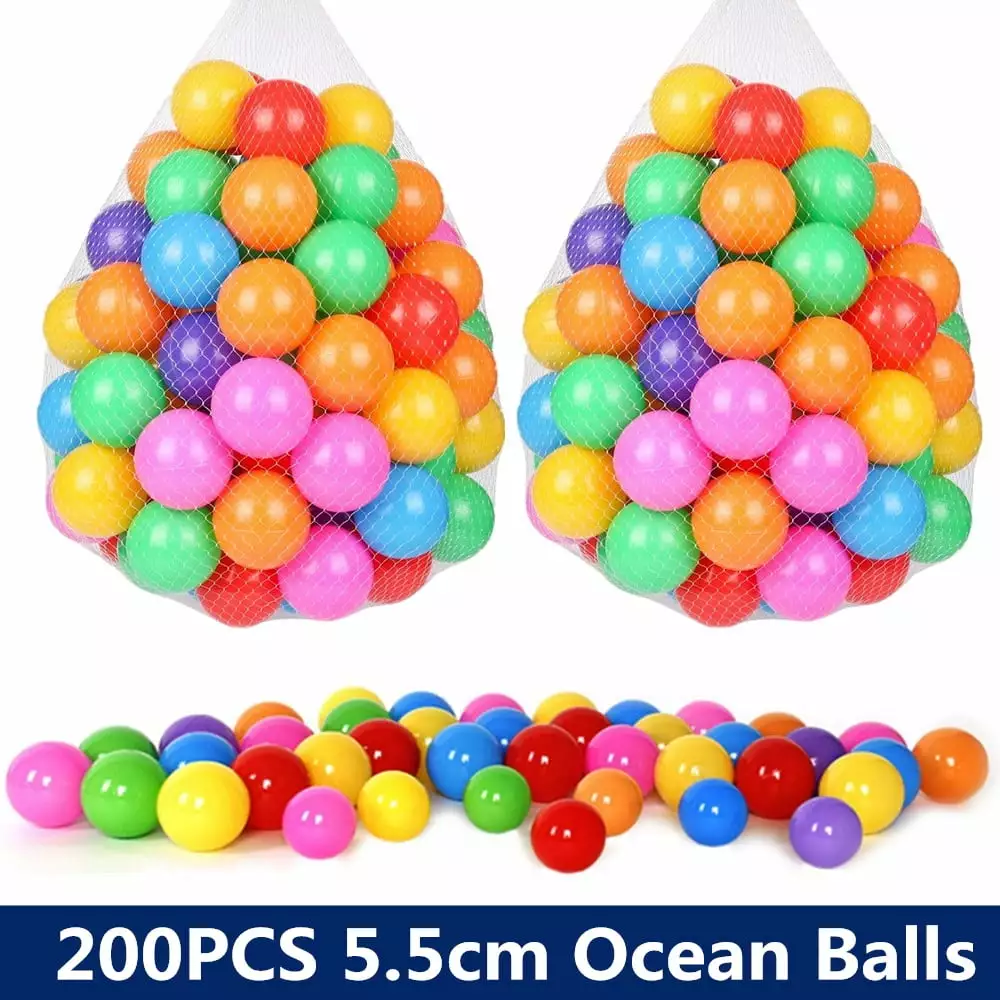 TOPCHANCES 200Pcs Colorful Pit Balls BPA Free Ocean Balls Bath Swim Ball Toys for Baby Kid Pool Tent Swim