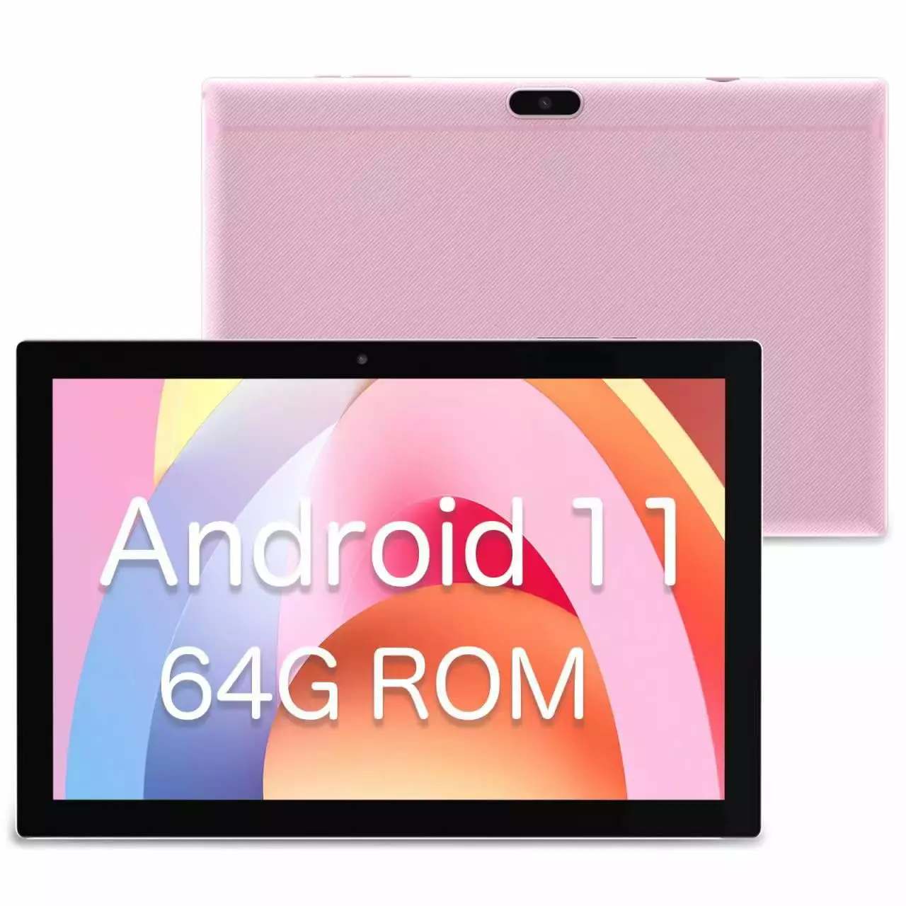 Tablet 64GB 10 Inch Tablet. Android 11 Tablets. 6000mAh Battery Quad Core HD Touch Screen Tableta Computer. with WiFi BT Google Play Tabletas. (Pink)