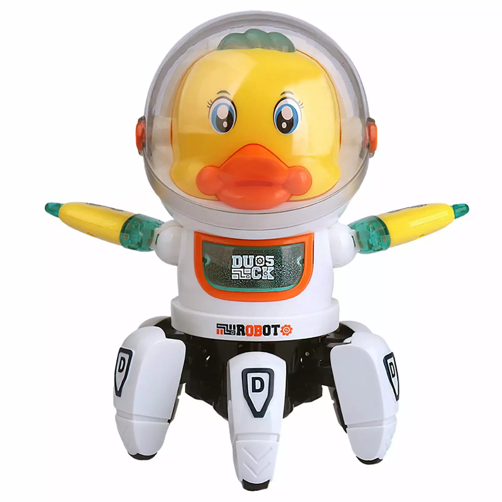 Takeoutsome Dancing Electric Space Six-claw Robot Music Light Swing Little Cute Duck-toy