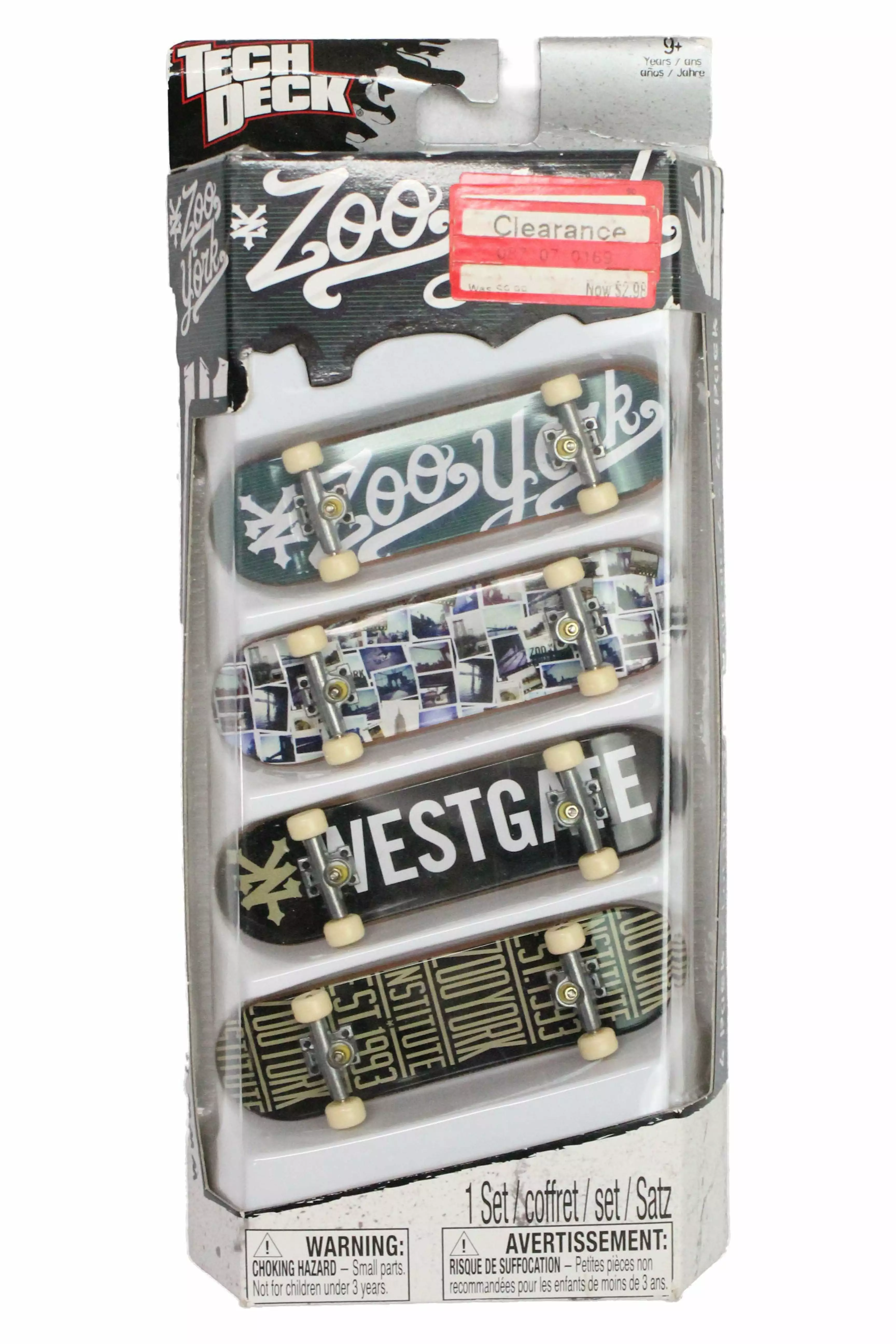 Tech Deck 4 Pack of 96mm Fingerboards - 2011 Zoo York Boards Rare HTF