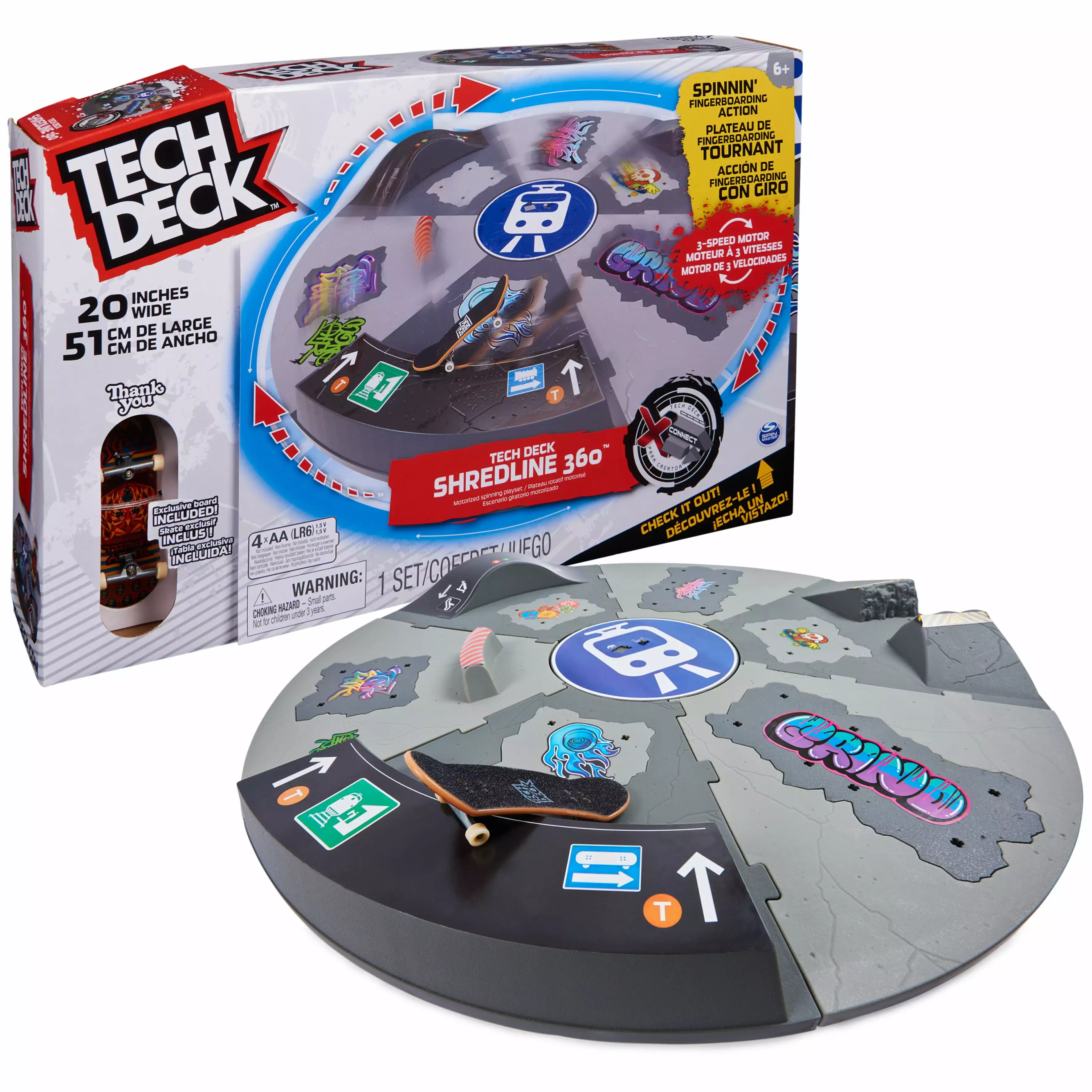 Tech Deck. Shredline 360 Motorized Skate Park. X-Connect Creator. Customizable and Buildable Turntable Ramp Set with Exclusive Fingerboard. Kids Toy for Boys and Girls Ages 6 and up