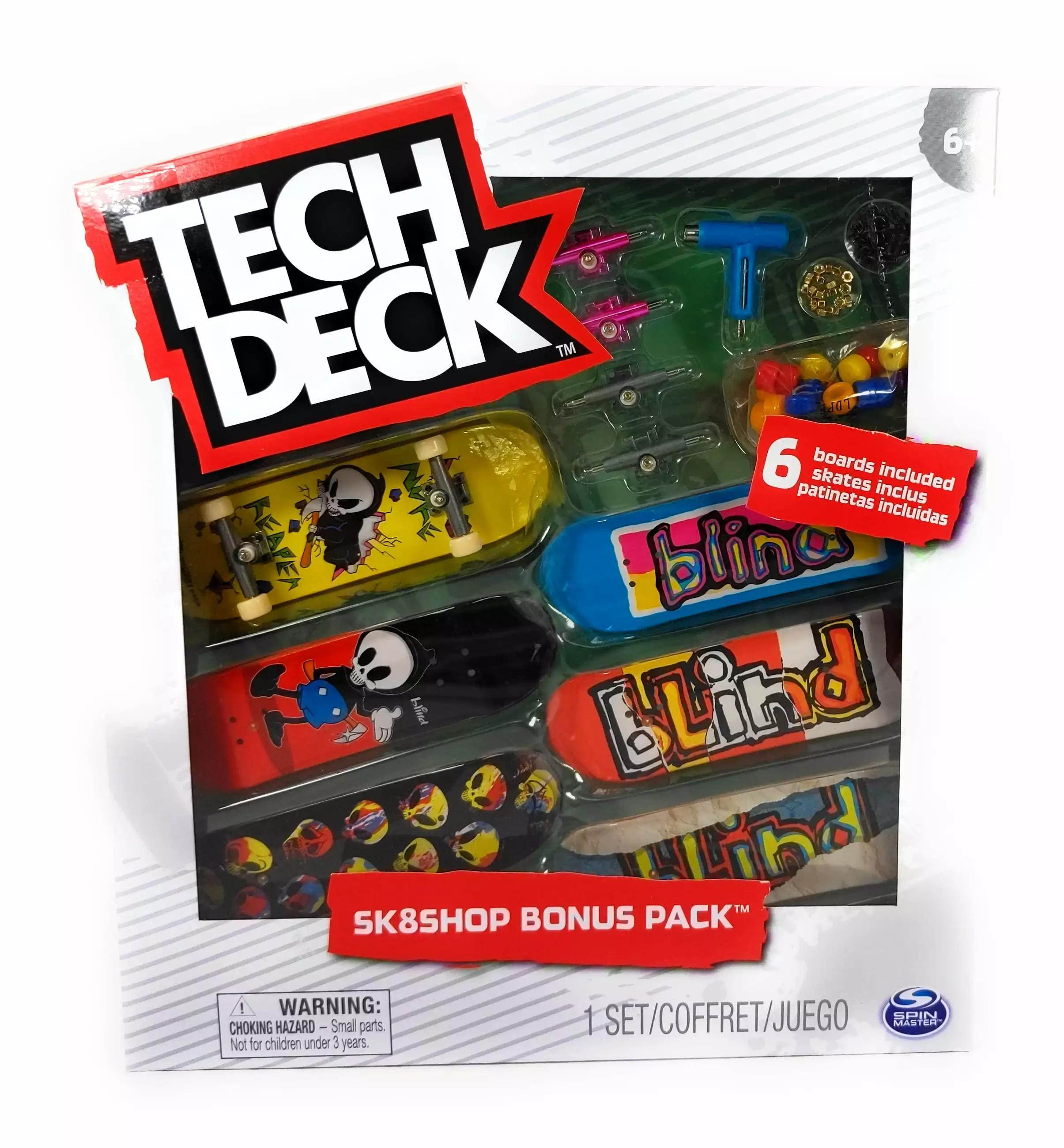 Tech Deck Sk8shop Bonus Pack Blind Skateboards Fingerboard Set with Reaper and OG Logo Decks