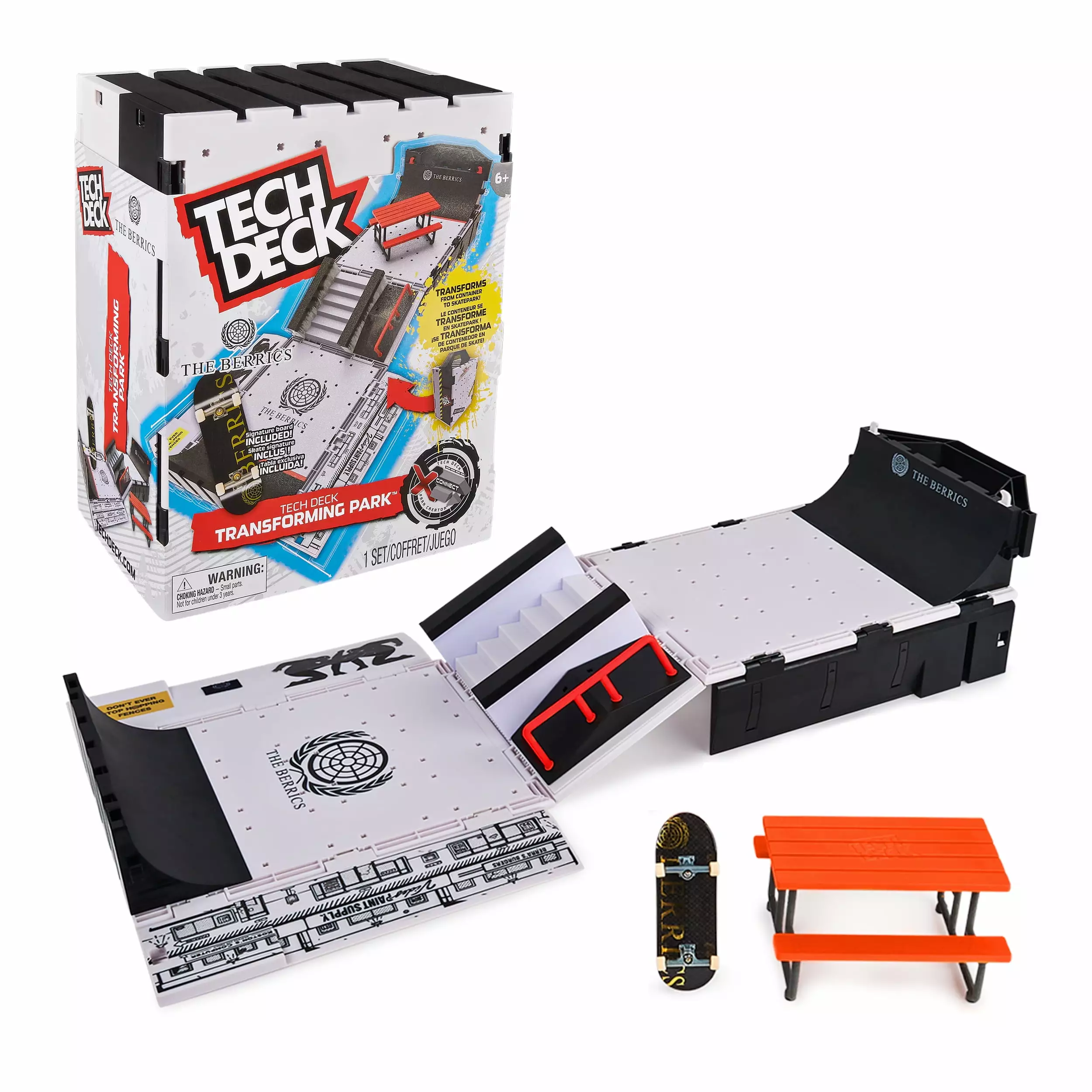 Tech Deck. The Berrics Transforming Park. X-Connect Park Creator. 30-inch Wide Foldable Playset with Storage and Exclusive Fingerboard. Kids Toy for Ages 6 and up