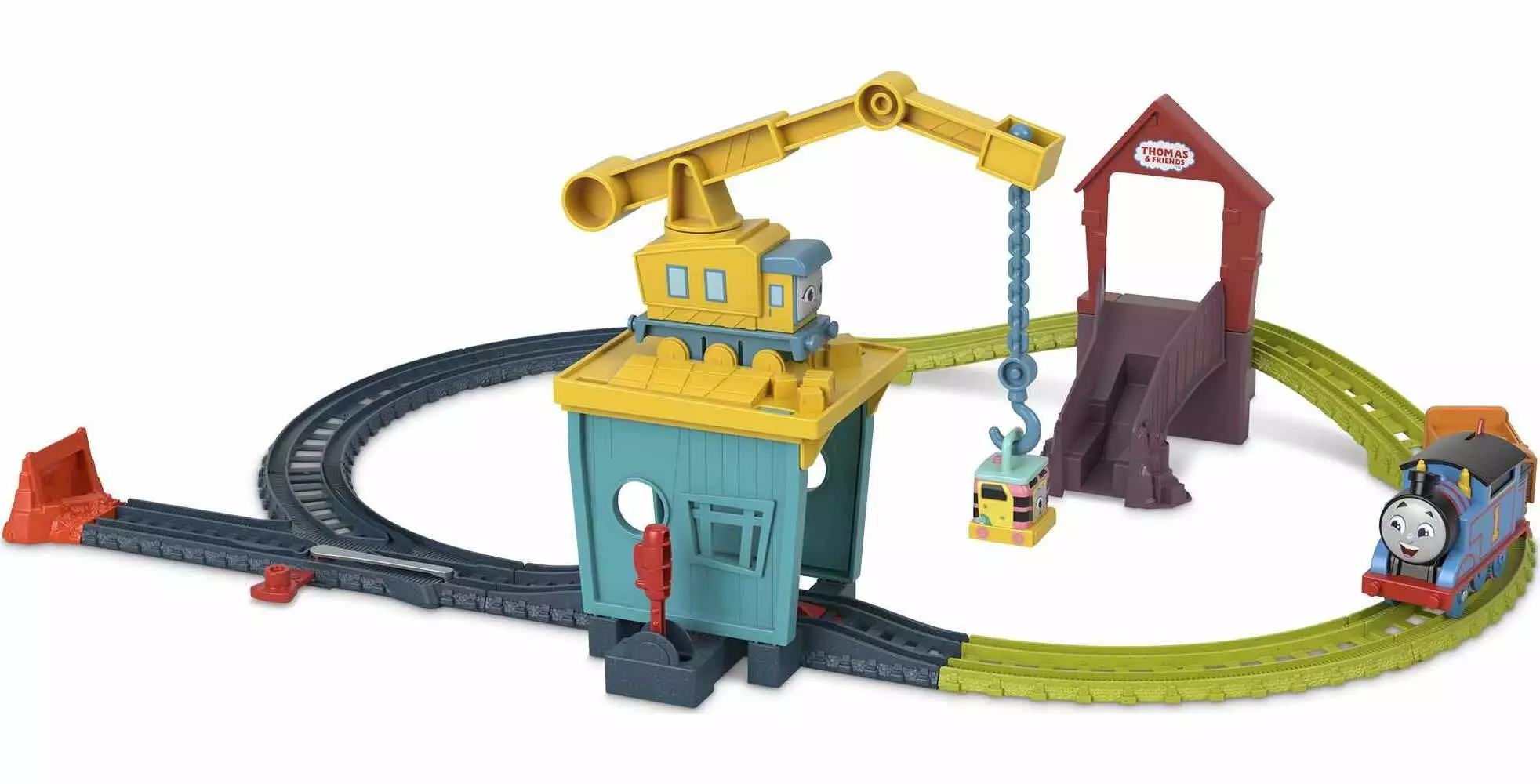 Thomas & Friends Fix 'em Up Friends Toy Train Set with Carly. Sandy and Motorized Thomas