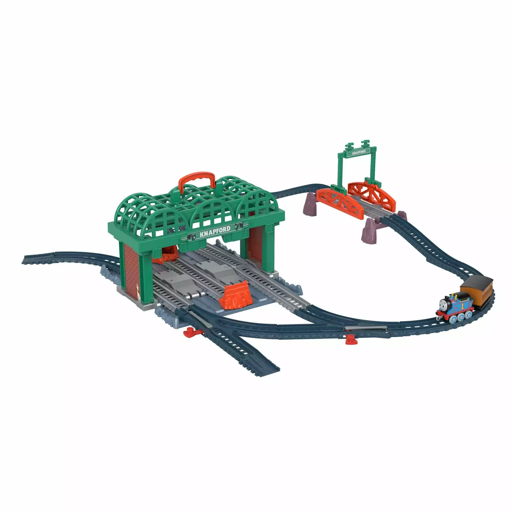 Thomas & Friends Knapford Station Track & Diecast Train Set. 2-in-1 Playset & Storage Case