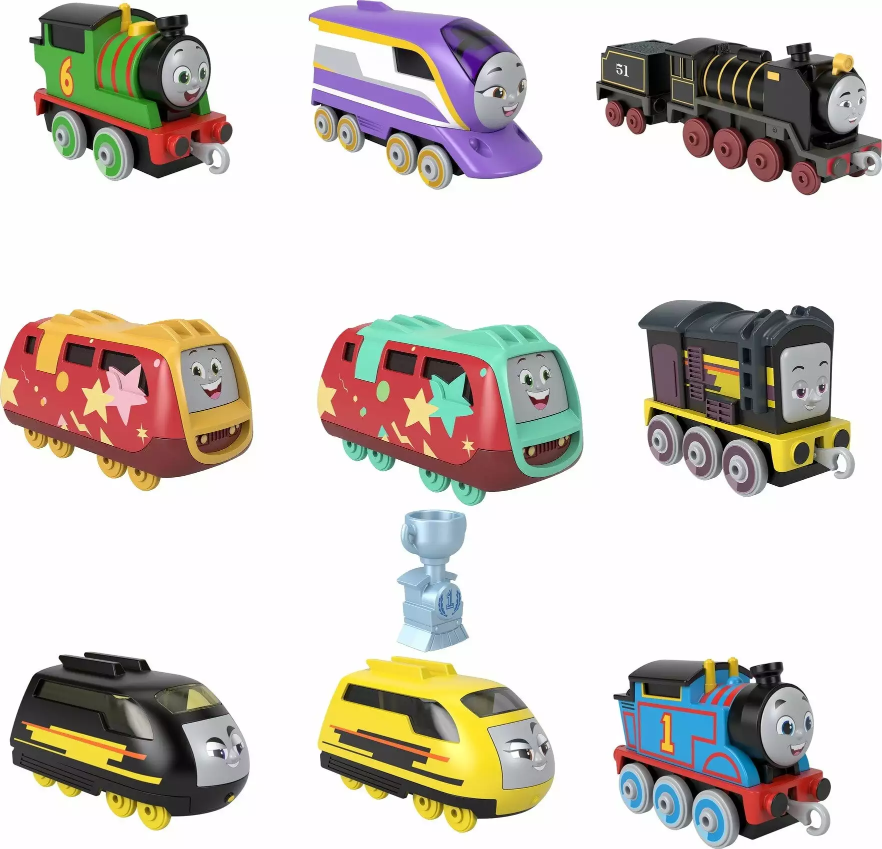 Thomas & Friends Sodor Cup Racers 9-Pack of Diecast Push-Along Toy Train Play Vehicle Engines