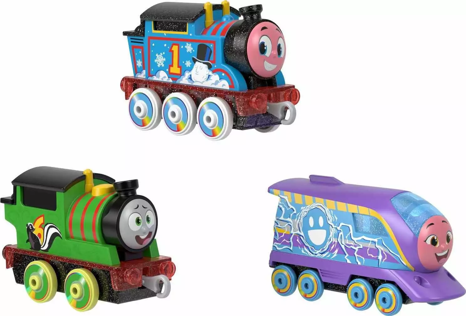 Thomas & Friends Toy Train Play Vehicle 3-Pack. Color Changers. Thomas. Percy and Kana Engines