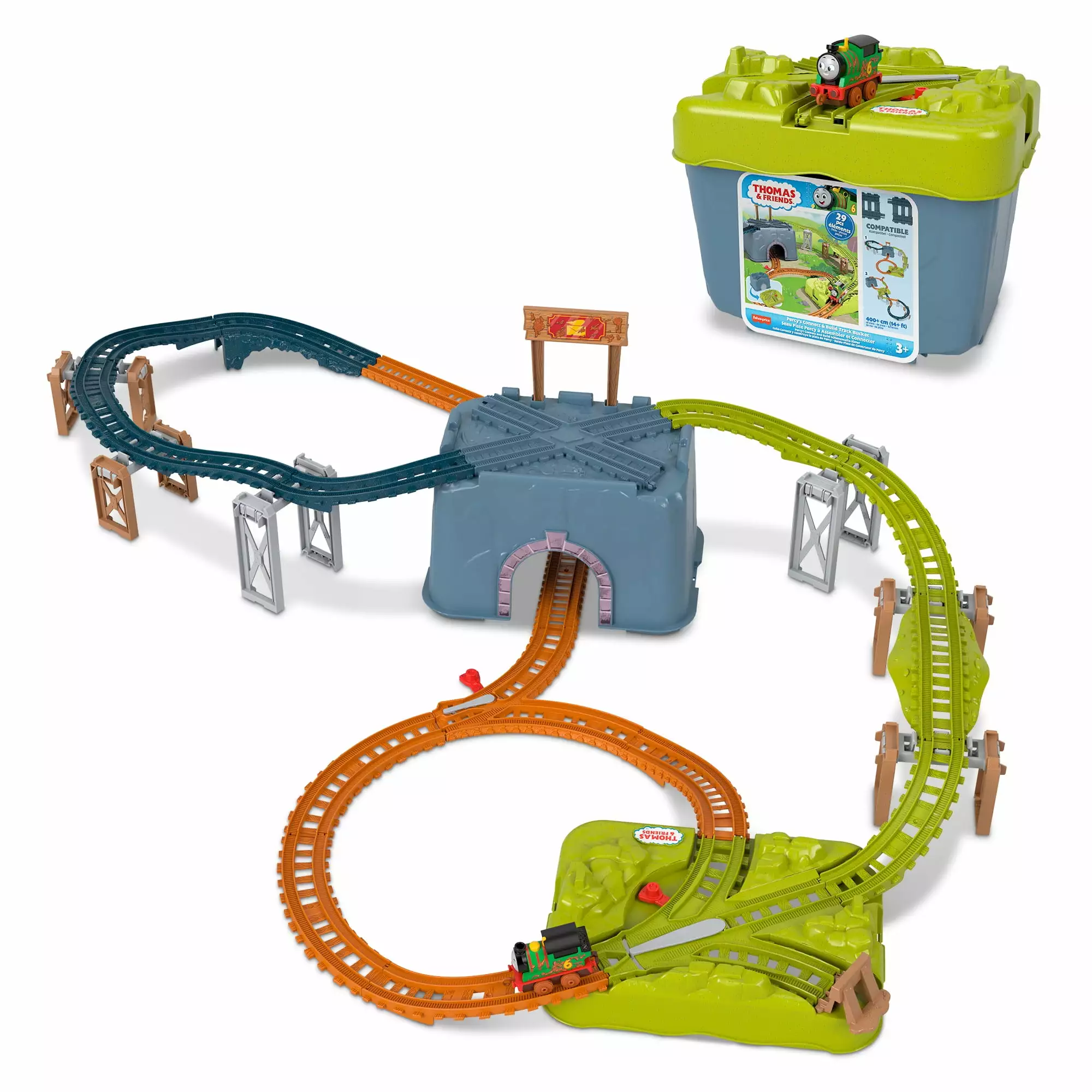 Thomas & Friends Toy Train Set. Percy's Connect & Build Track Bucket