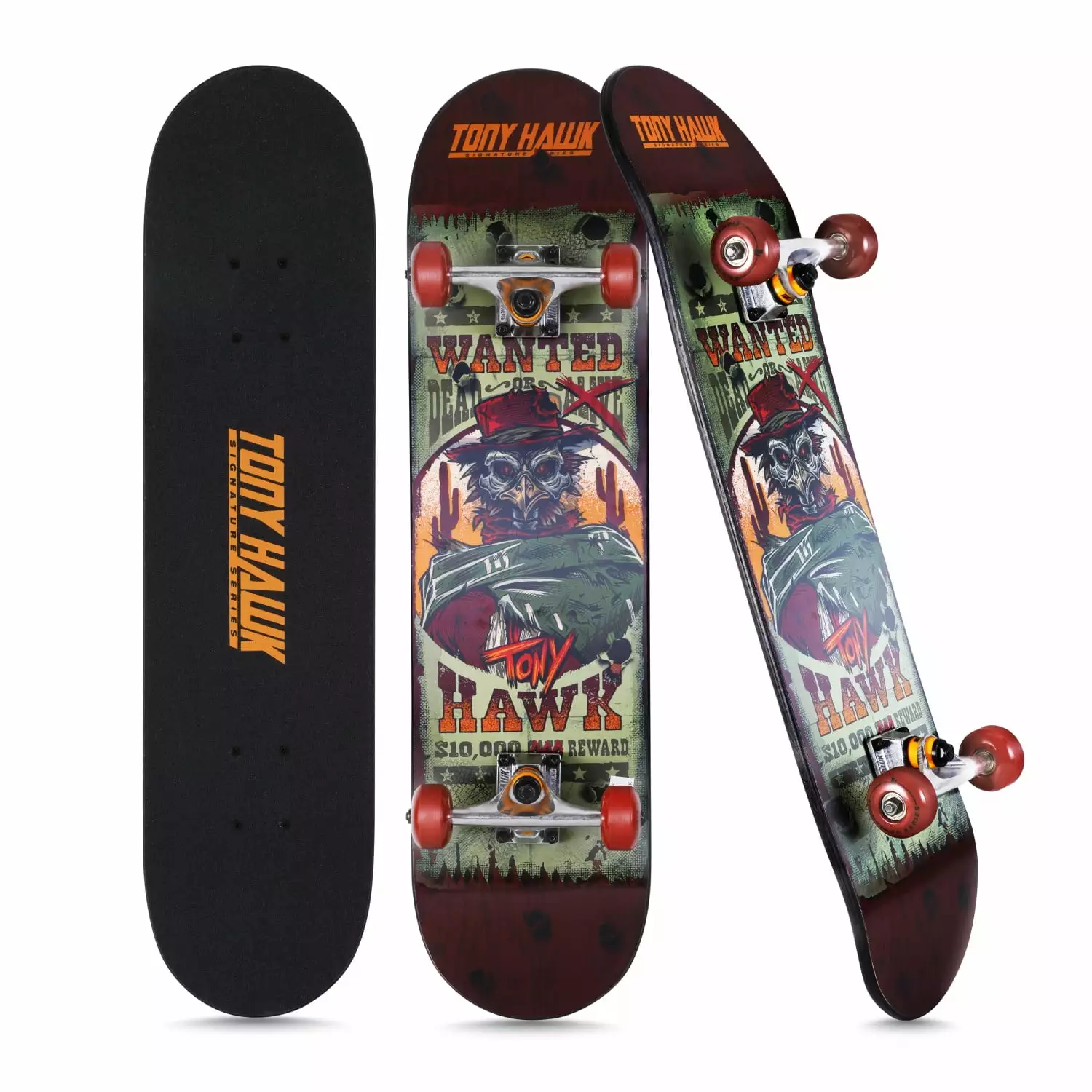 Tony Hawk Lenticular 31 In. Wanted Hawk Skateboard. 52mm Wheels